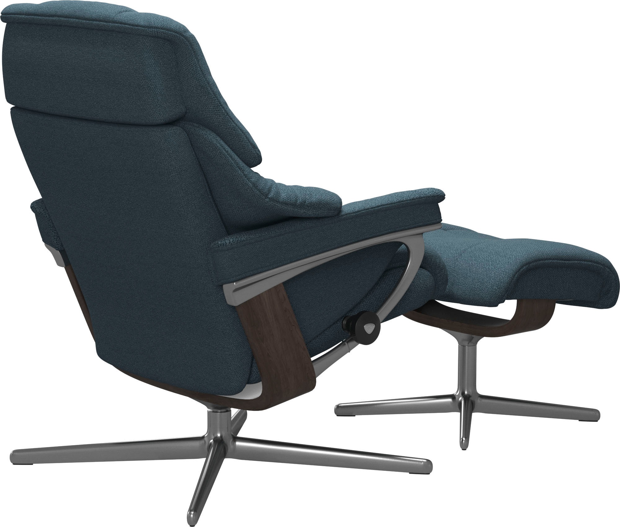 Stressless® Relaxsessel »Reno«, (Set, Relaxsessel mit Hocker), mit Hocker, mit Cross Base, Größe S, M & L, Holzakzent Wenge
