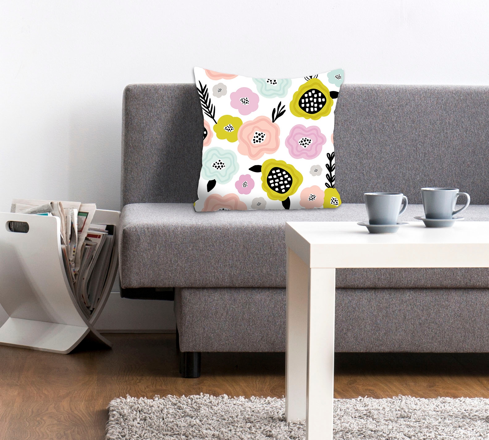 queence Dekokissen "Alek" mit bunten Blumen günstig online kaufen