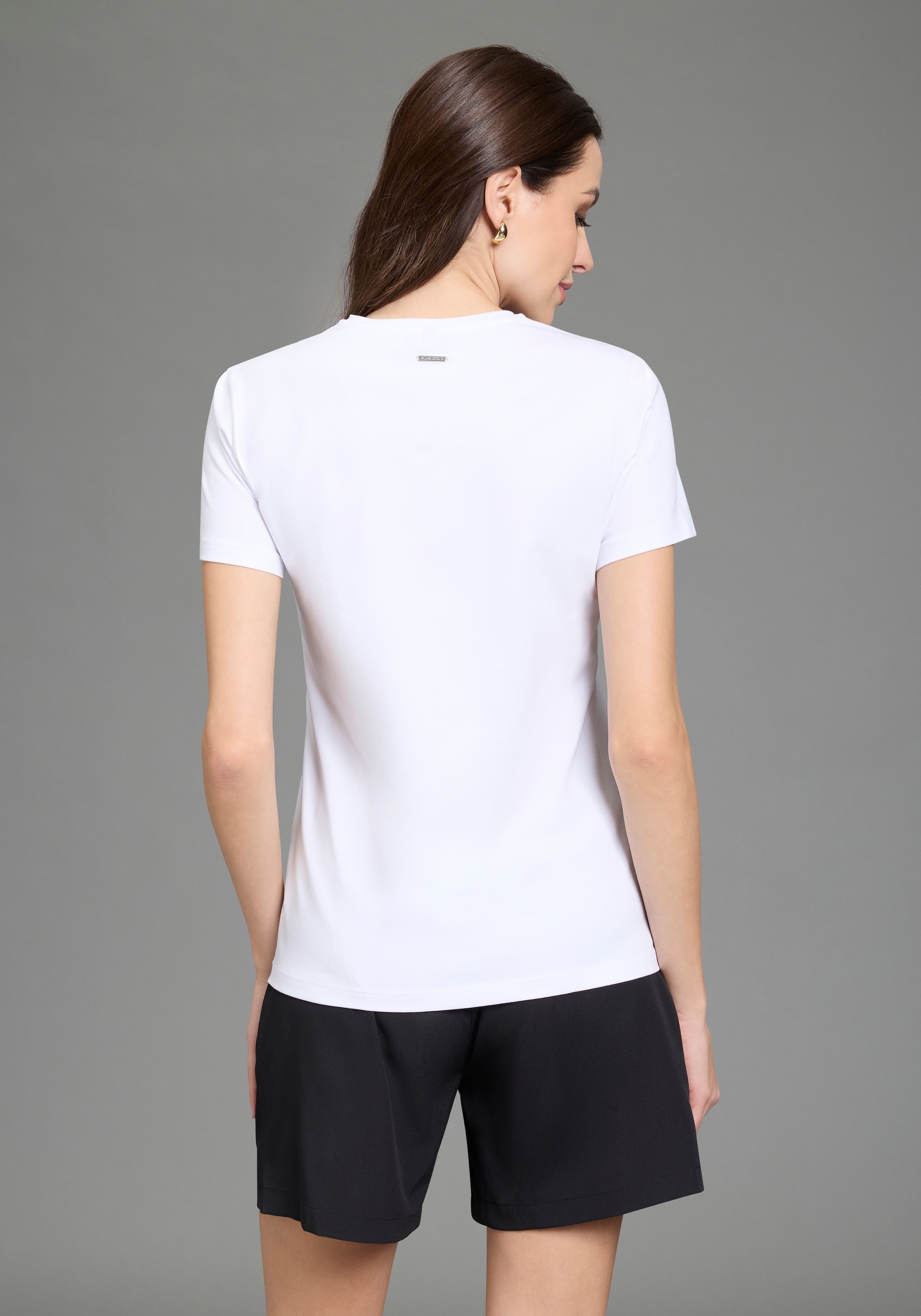 Laura Scott T-Shirt »ciao« mit glitzerndem Statement-Print, figurumspielende Passform