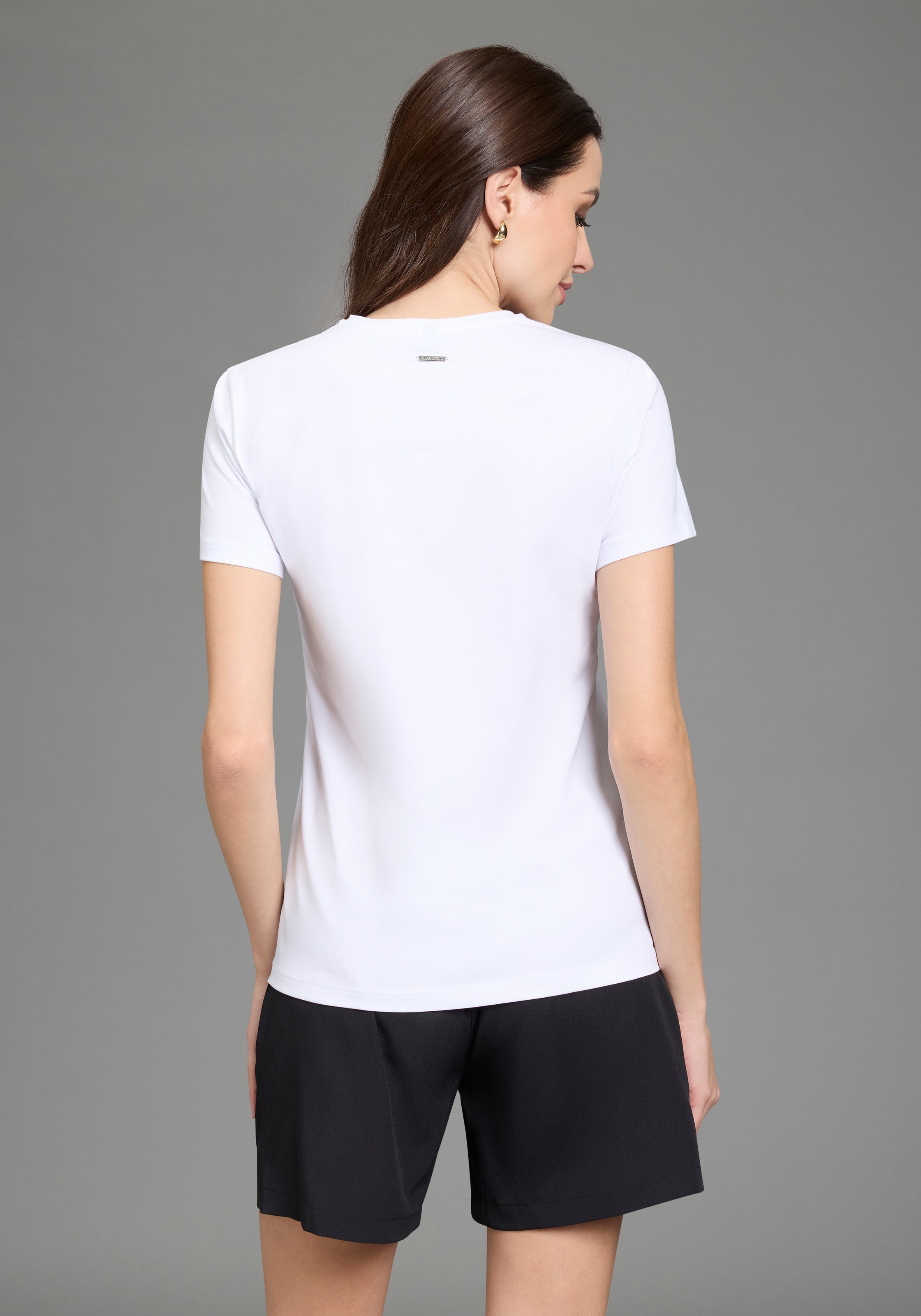 Laura Scott T-Shirt "ciao" mit glitzerndem Statement-Print, figurumspielend günstig online kaufen