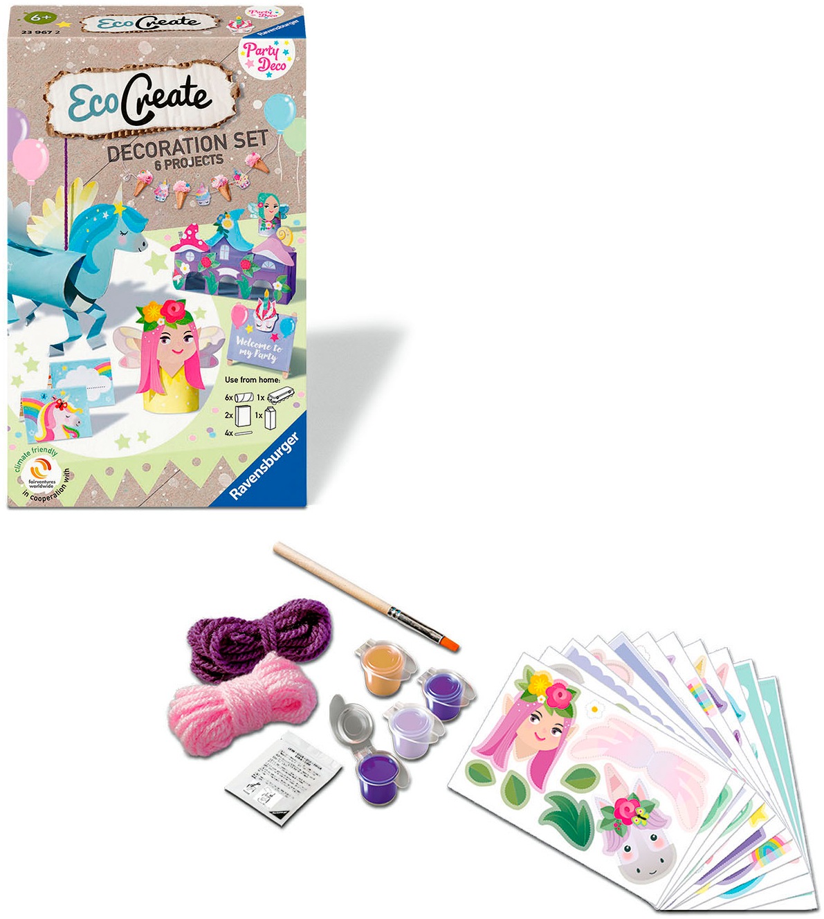 Ravensburger Kreativset »Dekorationsset für die Geburtstagsparty​: Einhorn«, Made in Europe
