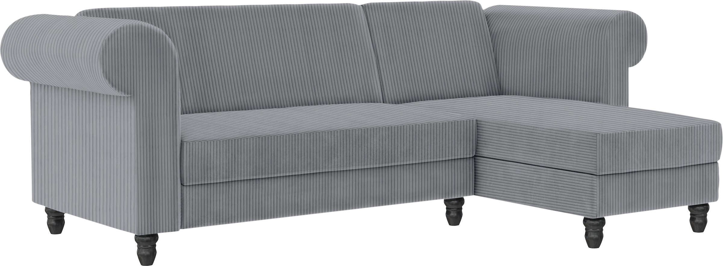 Dorel Home Ecksofa »Felix II, L-Form, Schlafsofa 241cm (Liegefl. 108/195 cm),«, verstellb. Rückenlehne, Recamiere wechselbar, Cord