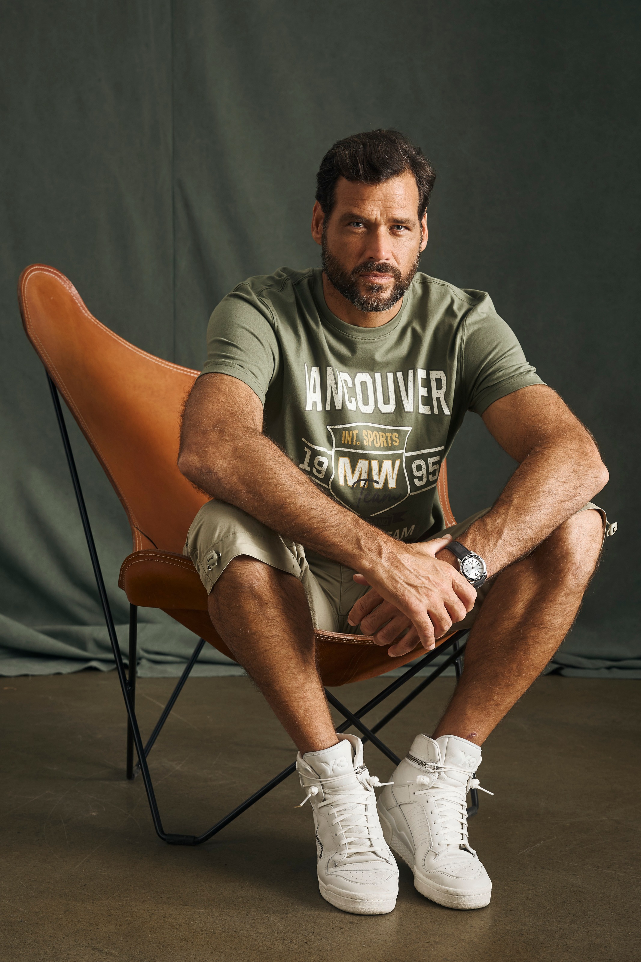 Man's World T-Shirt, Kurzarm, bedruckt, Rundhalsausschnitt, aus Baumwolle