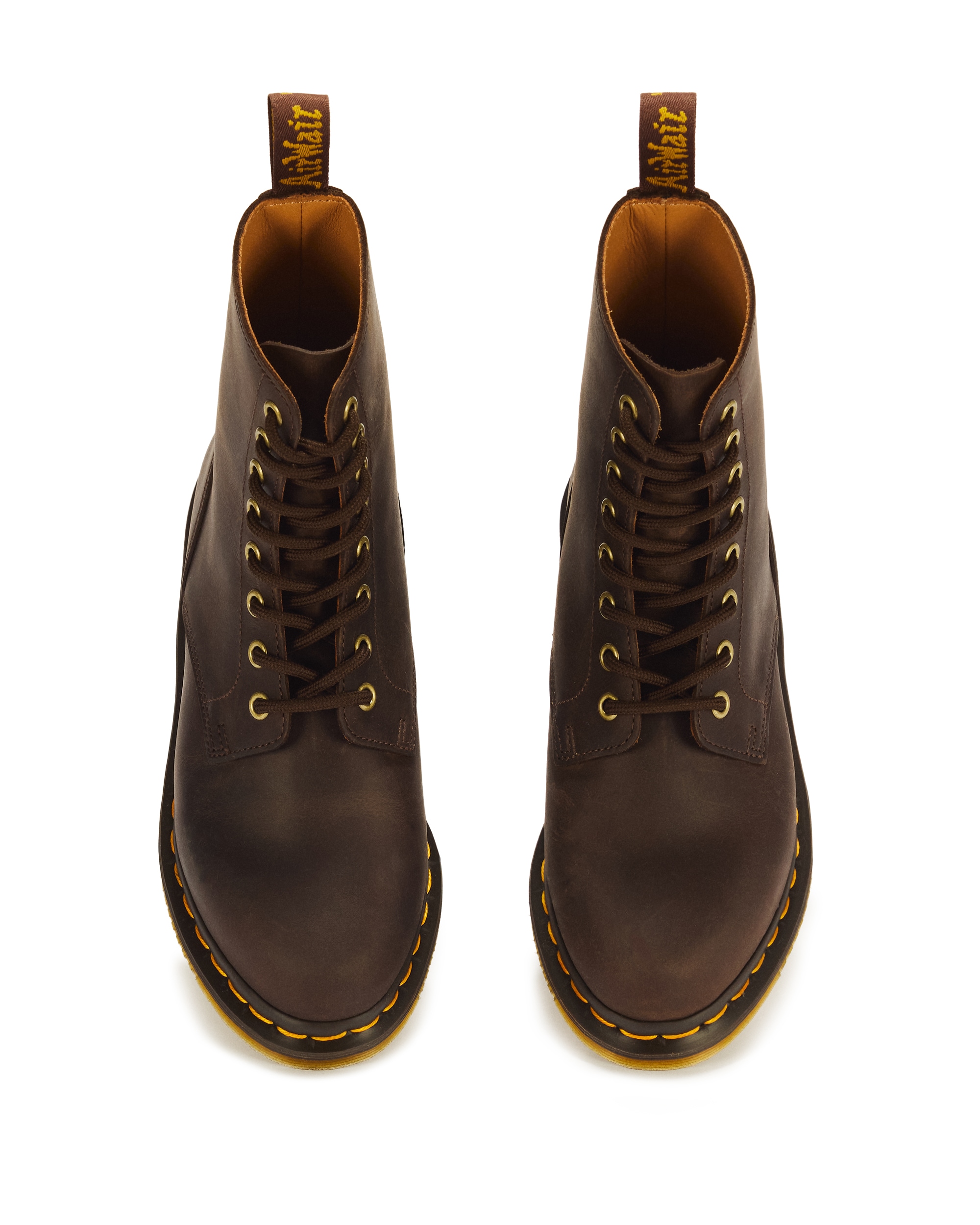 DR. MARTENS Schnürboots »Daphny 8i«  Blockabsatz, Schnürstiefelette mit gelber Rahmennaht
