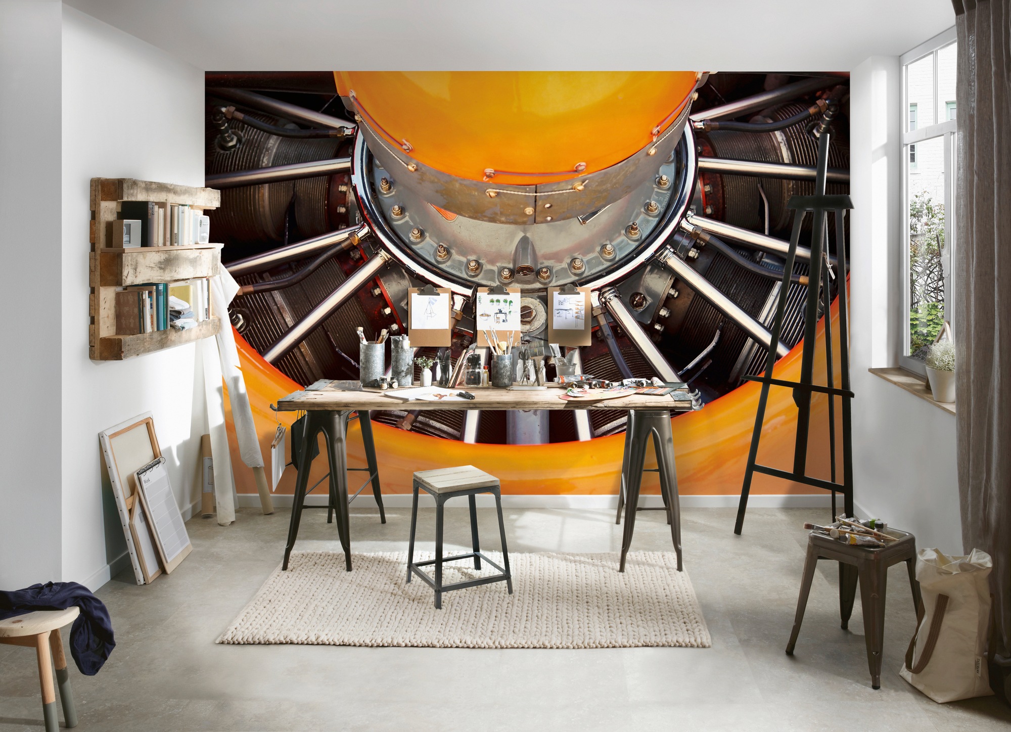 Architects Paper Fototapete »Radial Engine«, Vlies, Wand, Schräge