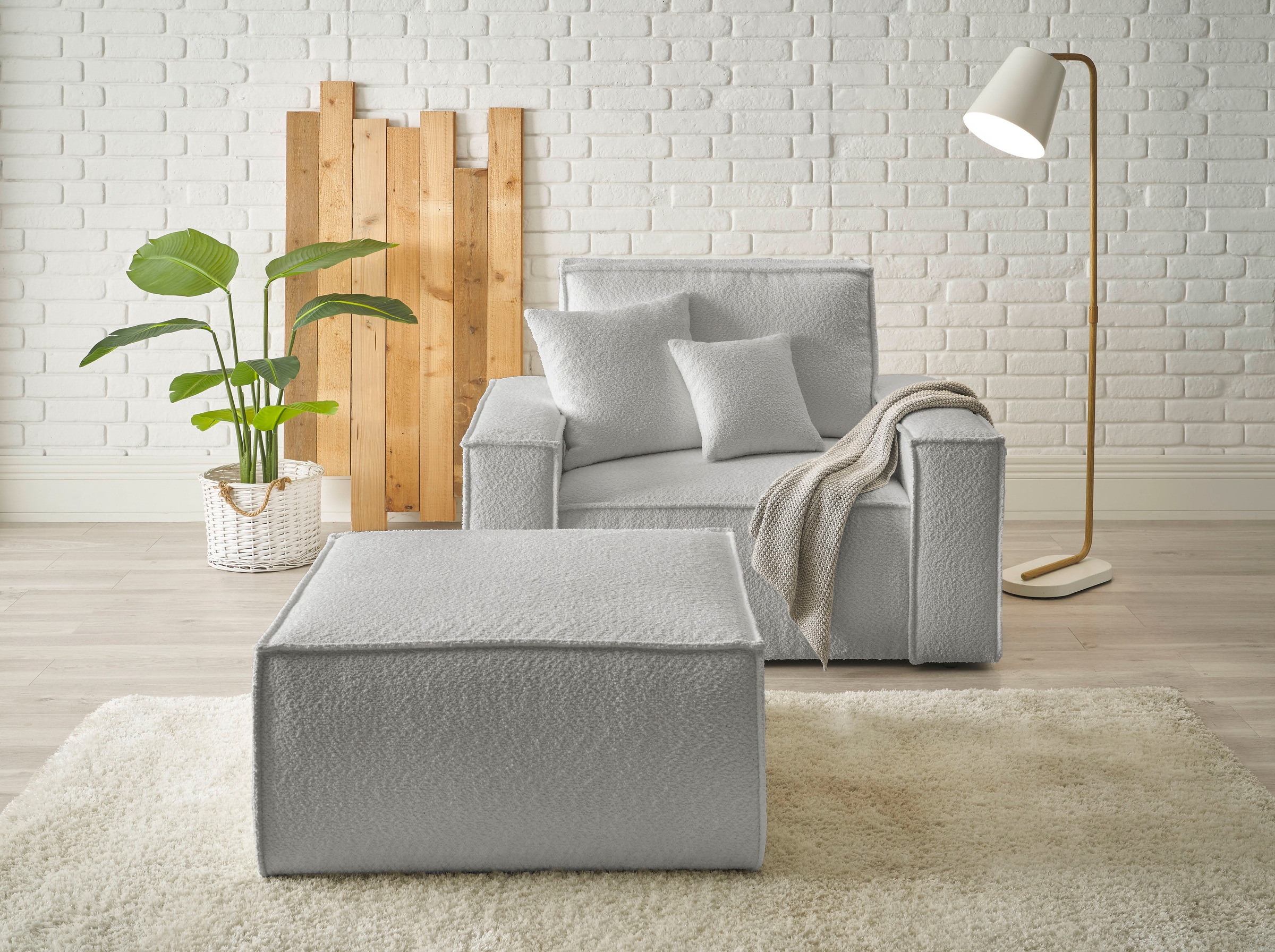 andas Loveseat »Finnley«, (2 St.), Loveseat und Hocker im Set, passend zur Polster-Serie Finnley