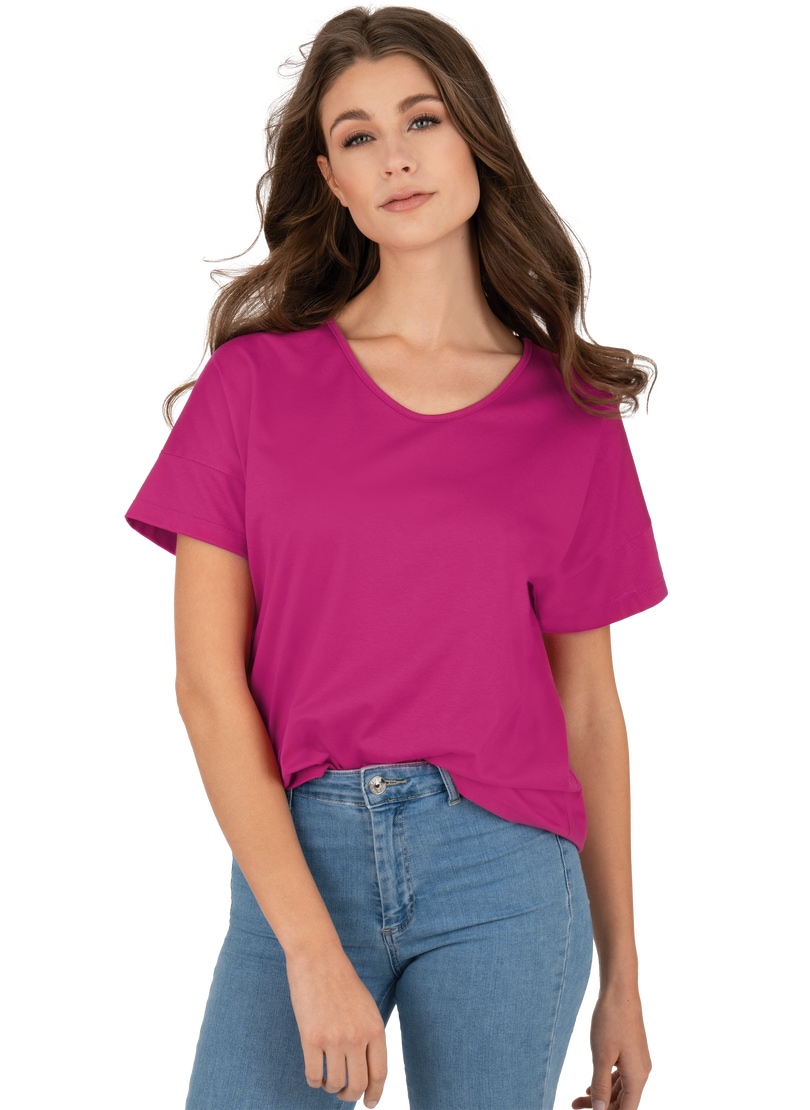 Trigema T-Shirt "TRIGEMA Oversized T-Shirt mit V-Ausschnitt" 1 Stk. tlg. günstig online kaufen