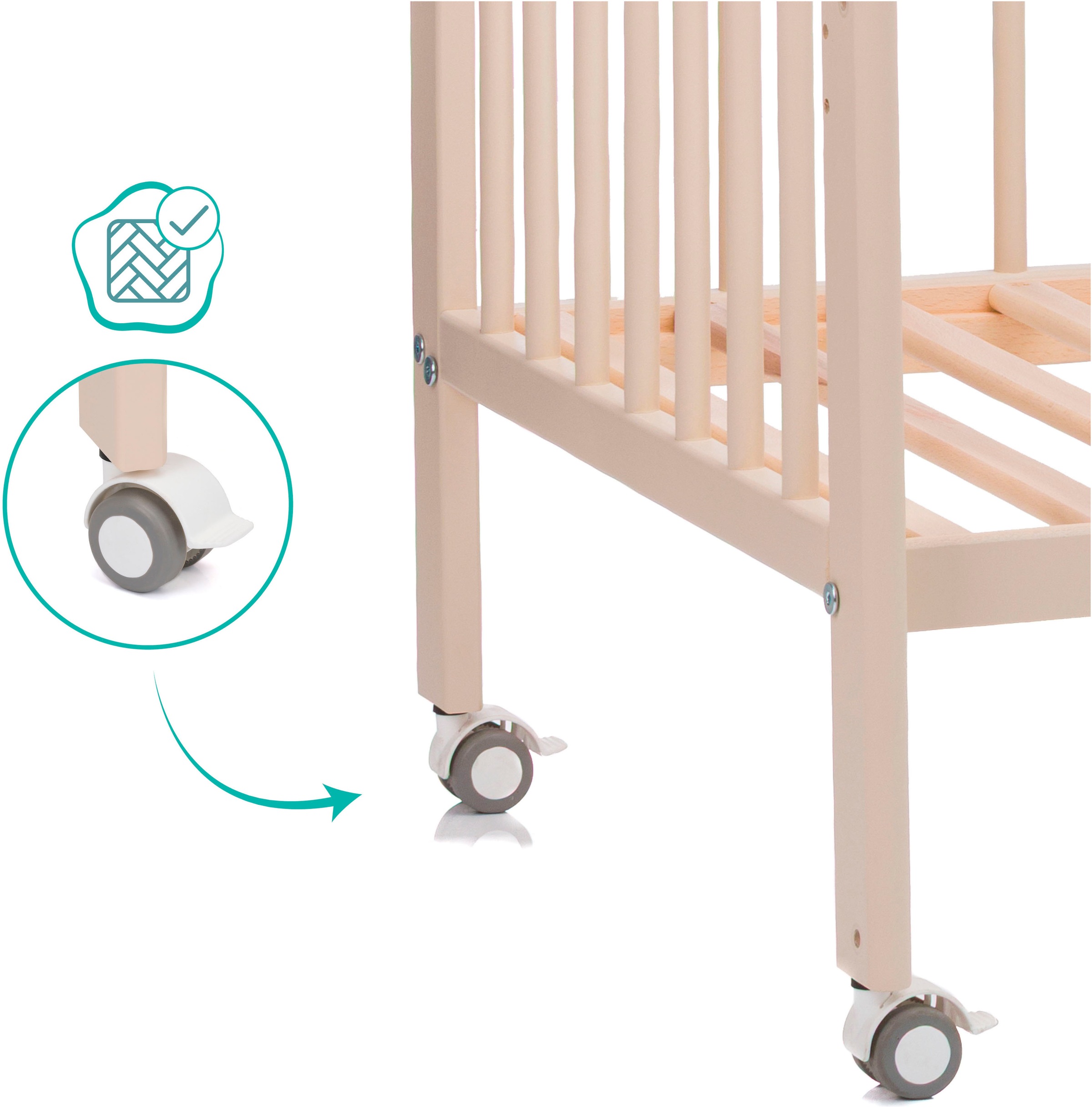 Fillikid Beistellbett »Nena«, inkl. Matratze; Made in Europe