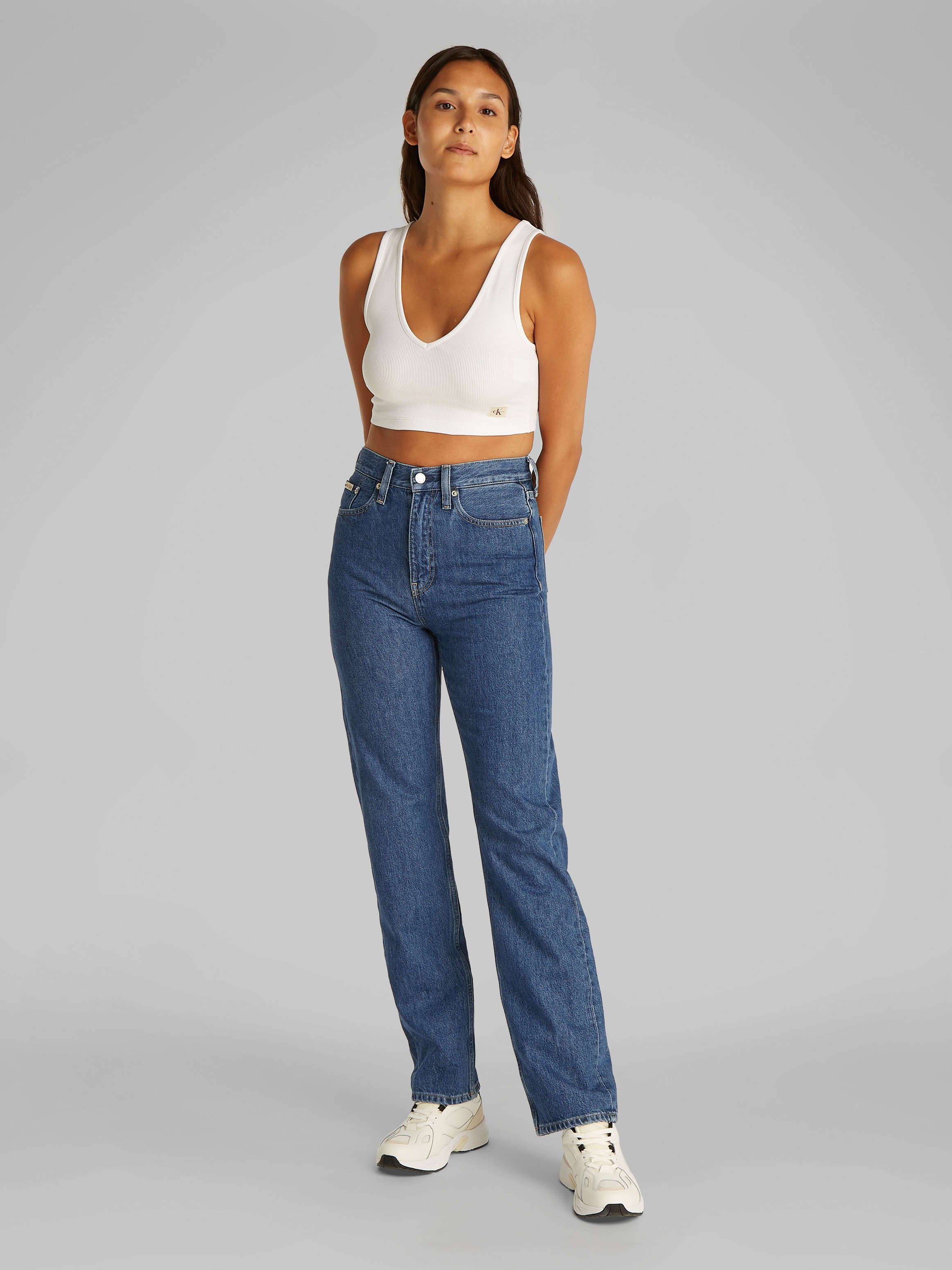 Calvin Klein Jeans Straight-Jeans »HIGH RISE STRAIGHT«, in mittelblauer Waschung