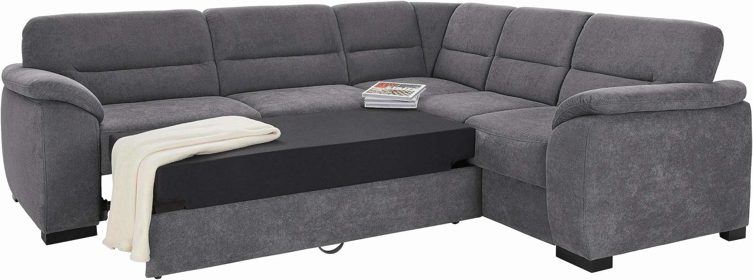 sit&more Ecksofa »Montego L-Form«, wahlweise mit Bettfunktion und Schubkasten