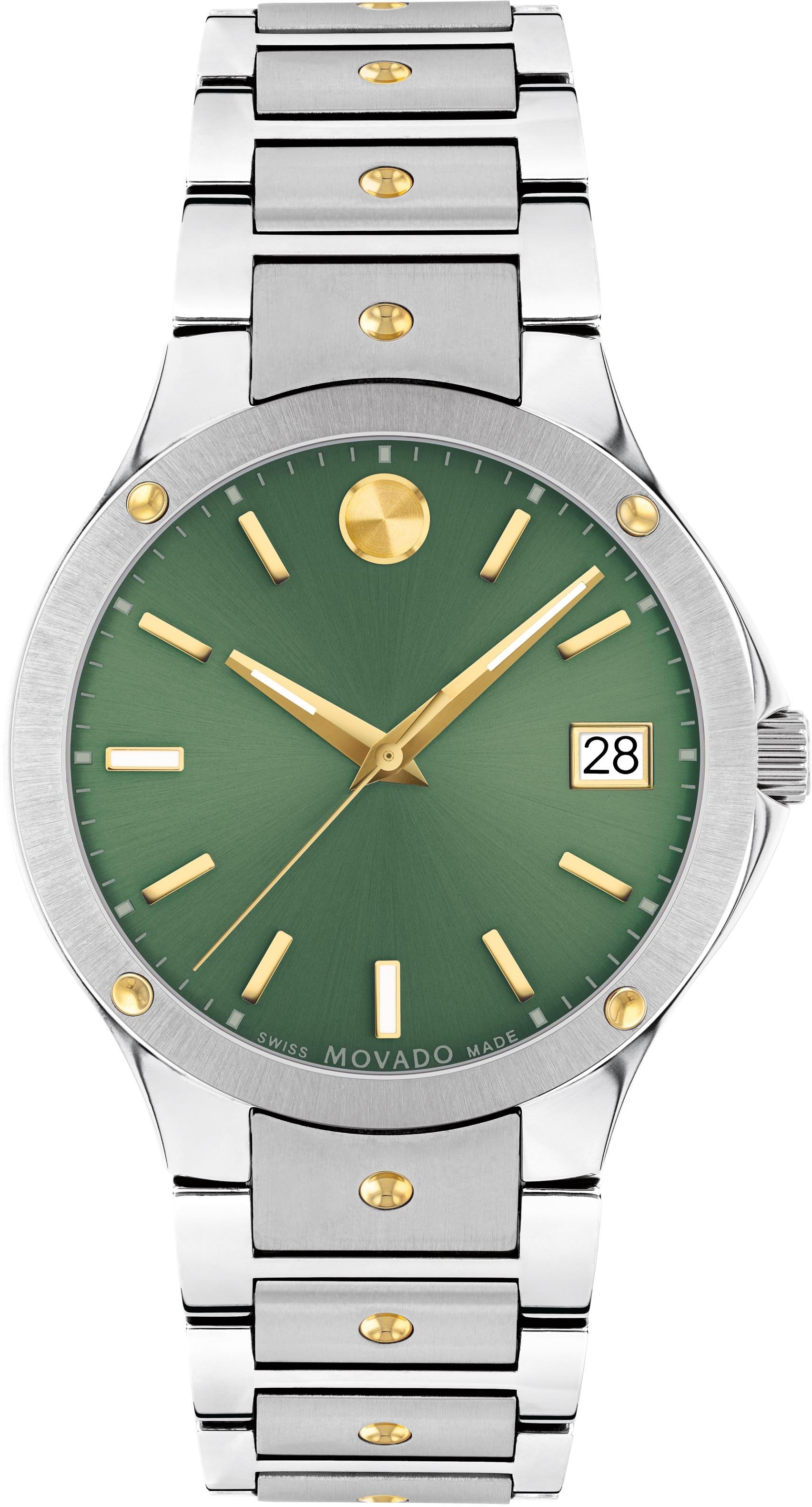 Schweizer Uhr »SE., 0607635«, Quarzuhr, Armbanduhr, Damenuhr, Swiss Made, Datum, bicolor