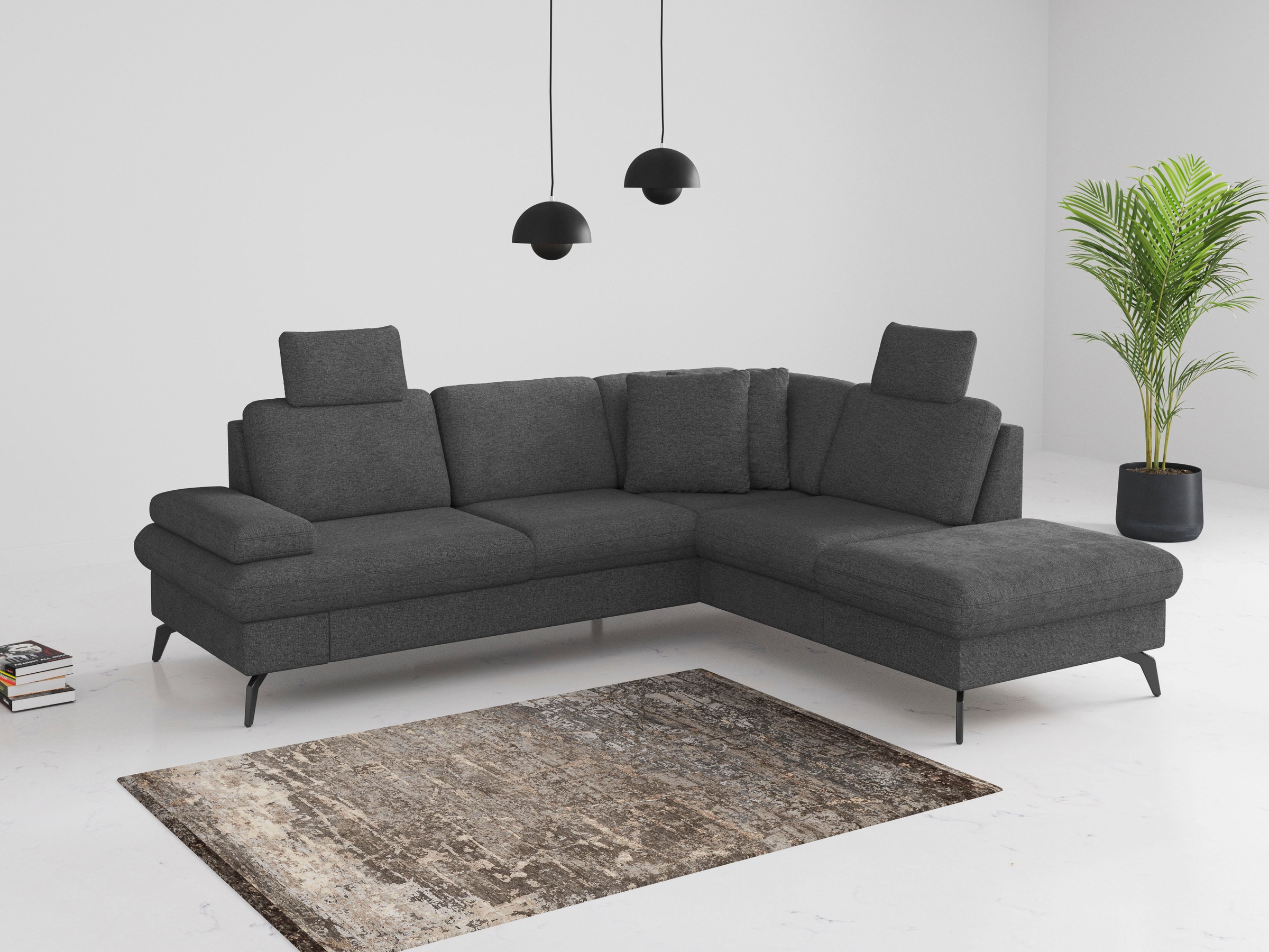 sit&more Ecksofa »Morris Jubi L-Form«, inkl. Armteilfunktion und 1 Zierkissen, wahlweise mit Bettfunktion