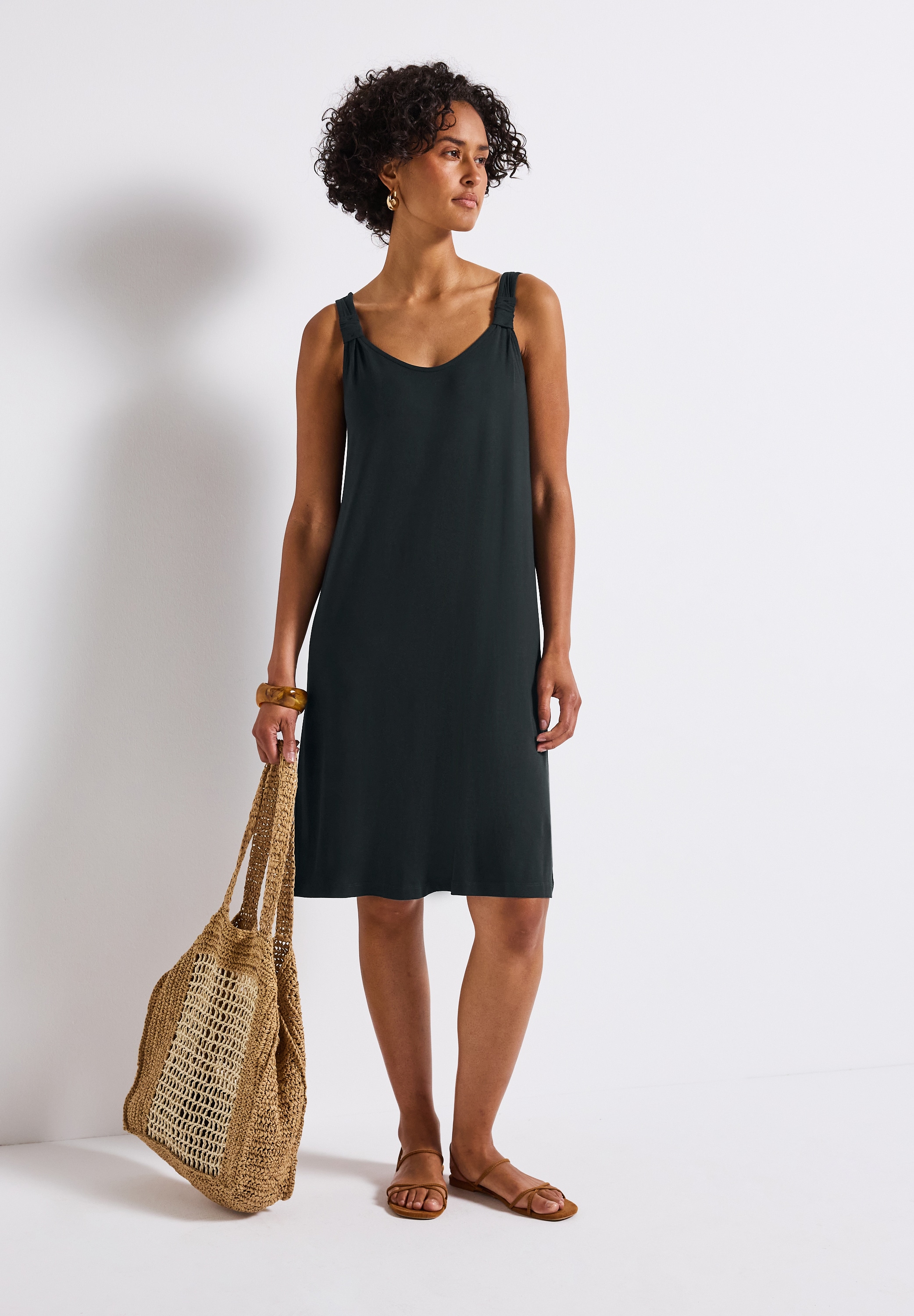 STREET ONE Shirtkleid, Sommerkleid mit Knotendetail, ärmellos