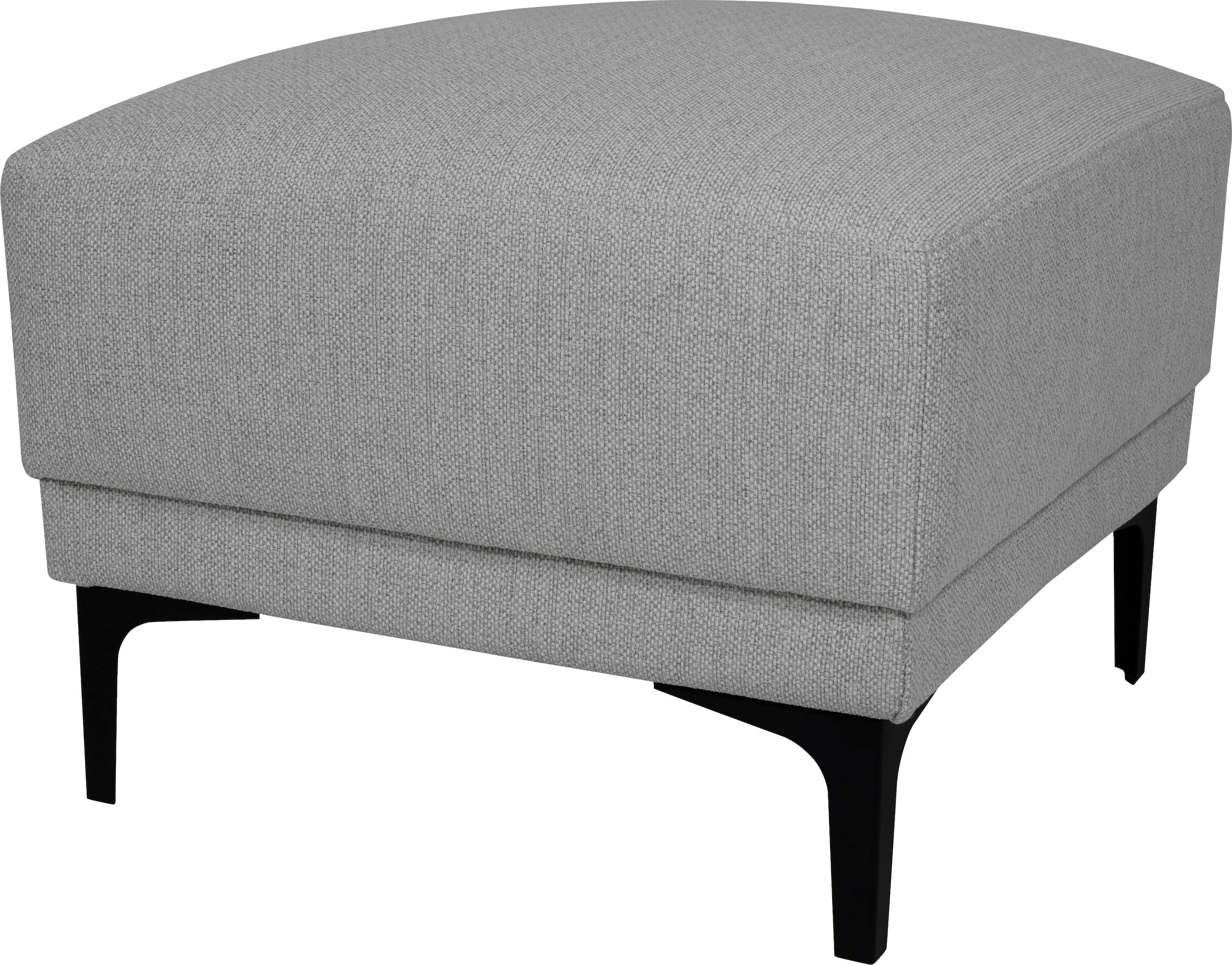 OTTO home Polsterhocker »Xander« 1 Stk. tlg. Breite 58 cm, Soft-Touch Chenille, schwarze Metallfüße