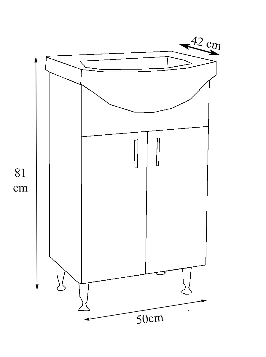 VCM Waschbeckenunterschrank »VCM 3-tlg. Waschplatz Waschtisch Badmöbel Set Waschbecken Spiegelschrank Drehtüren Lisalo M«, (3 St.)