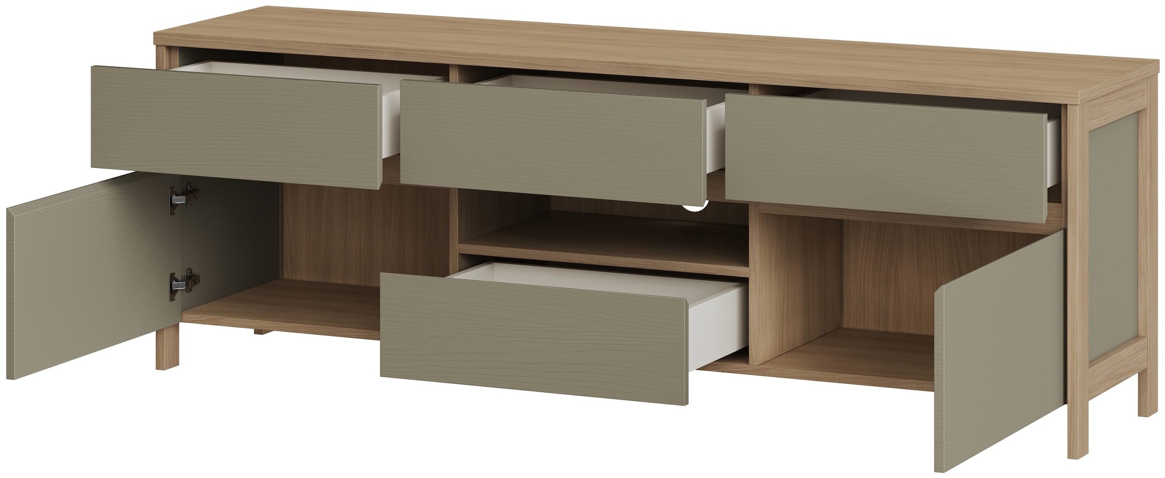 Home affaire TV-Schrank »Stranda, moderner TV-Unterschrank, Kommode im Scandi-Style, Lowboard«, Rahmenoptik, ausreichend Stauraum, vielseitig einsetzbar, 164 cm breit