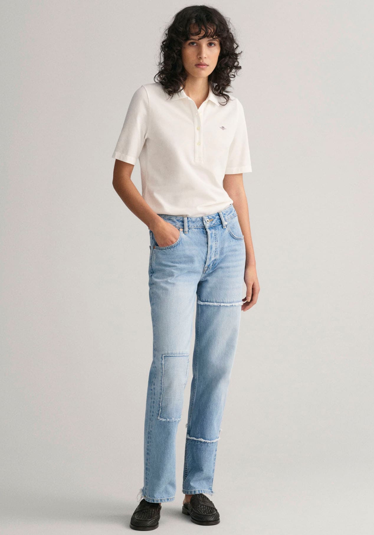 Gant Poloshirt »SLIM SHIELD KA PIQUE POLO«, mit grafischer Logostickerei auf der Brust
