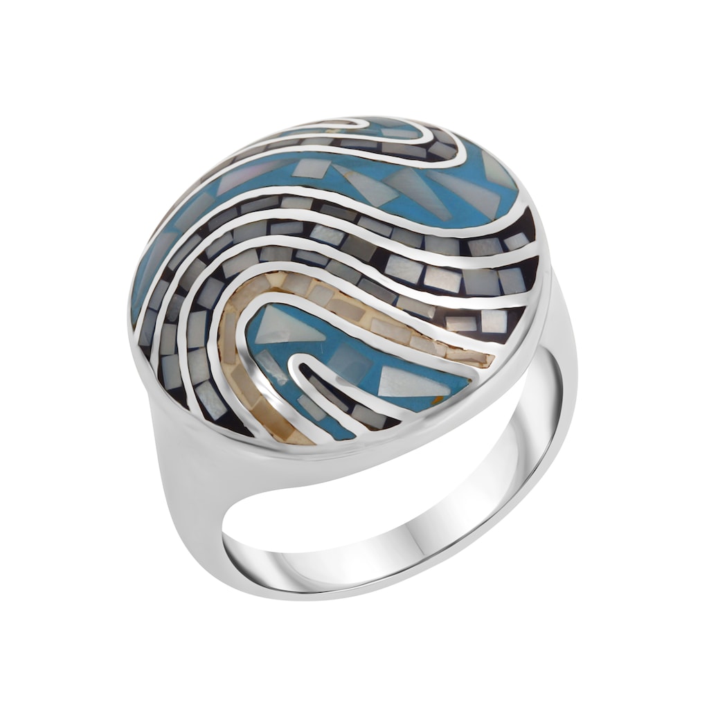 Firetti Fingerring »Schmuck Geschenk Silber 925 Silberring Mosaik«