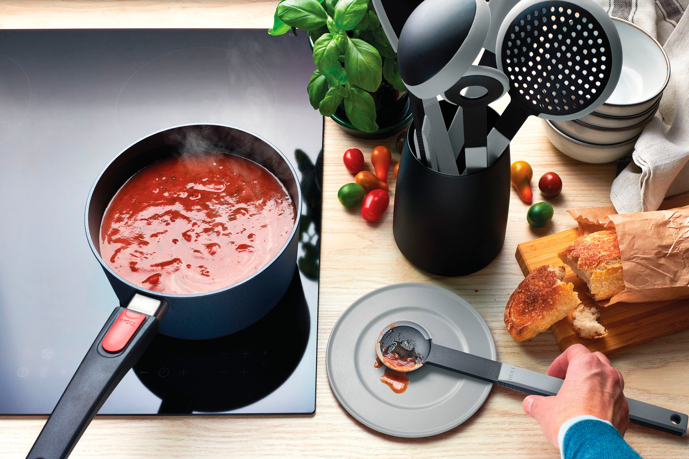 WOLL Besteckhalter »Cook it«, (Set, 2 tlg., 1x Utensilienbehälter, 1x Löffelablage), passend für 8 Küchenhelfer