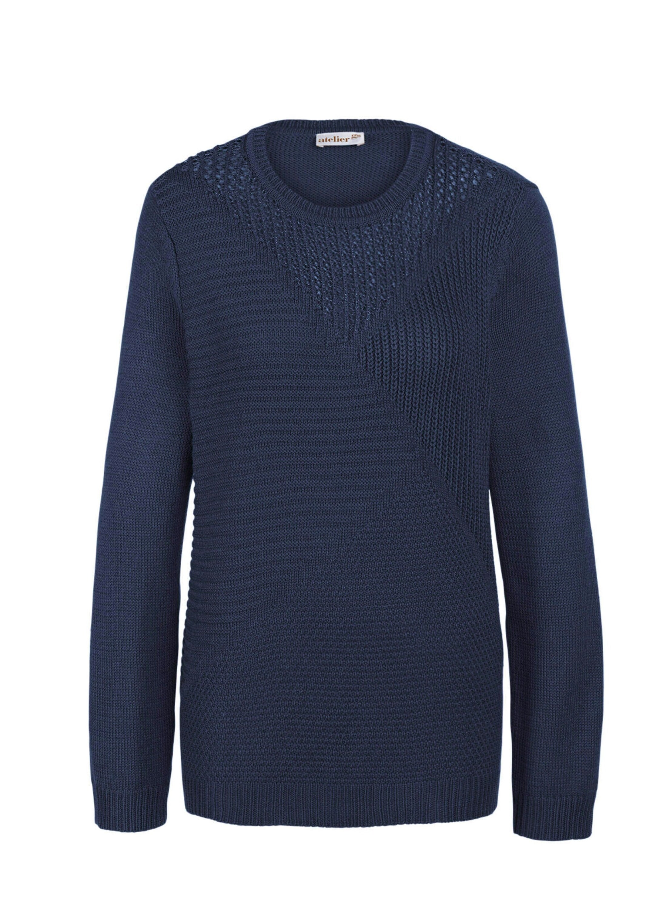 GOLDNER Strickpullover "Kurzgröße Eleganter Glanzpullover, Ajourmuster" Interessante Strickoptik mit Ajourmuster