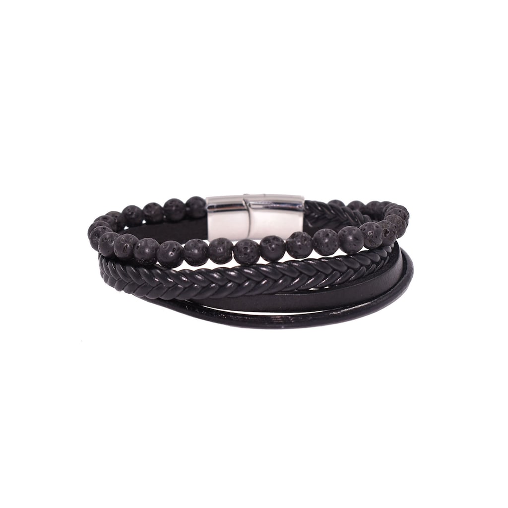 Firetti Lederarmband »Schmuck Geschenk Armschmuck Edelsteinarmband Lava«