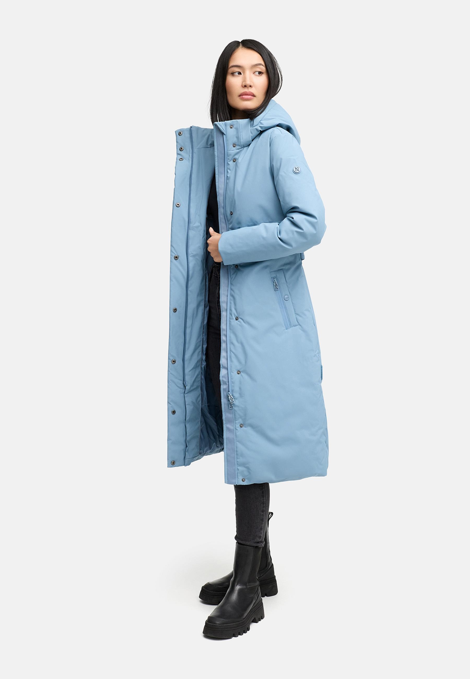 Navahoo Wintermantel »Waldbummler 14«, Wasserdichter Winterparka mit Kapuze und Taillengürtel
