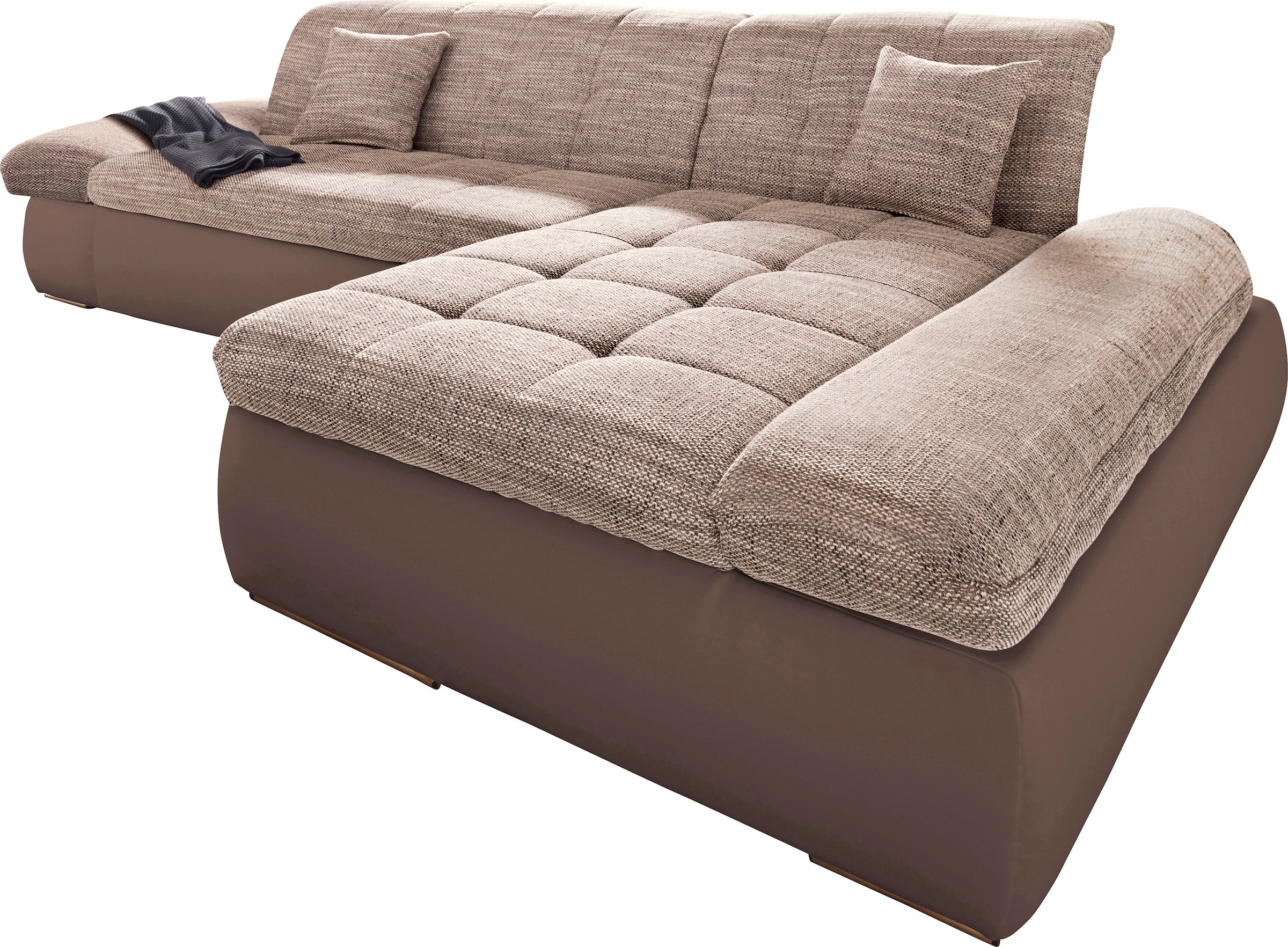 DOMO collection Ecksofa "MORIC Massiv - Belastbar bis 140 kgxSitz, 300x172 cm, XXL-Format" L-Form, Kunstleder SOFTLUX und Struktur