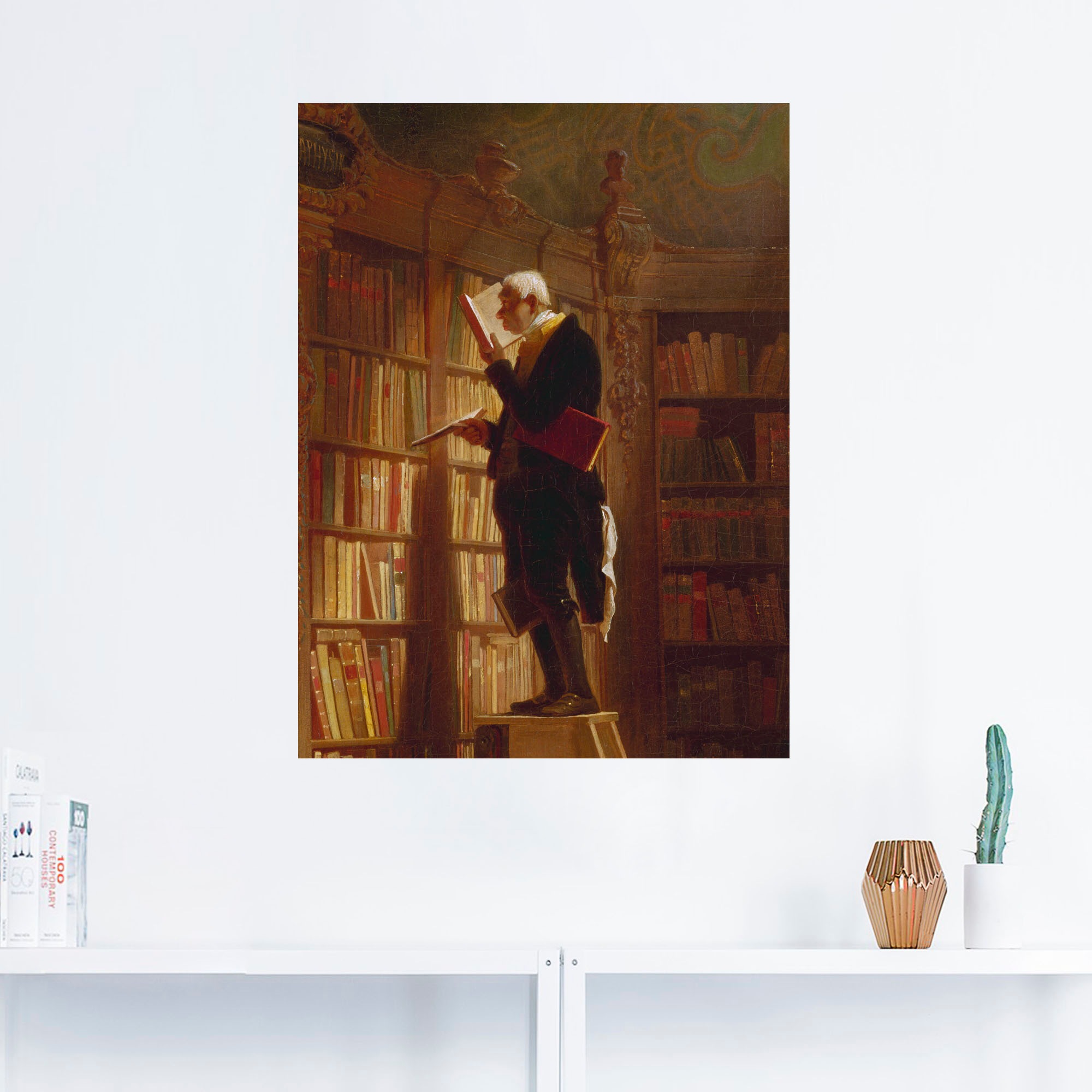 Artland Wandbild »Der Bücherwurm (Detail). Um 1850«, Mann, (1 St.), als Leinwandbild, Poster in verschied. Größen