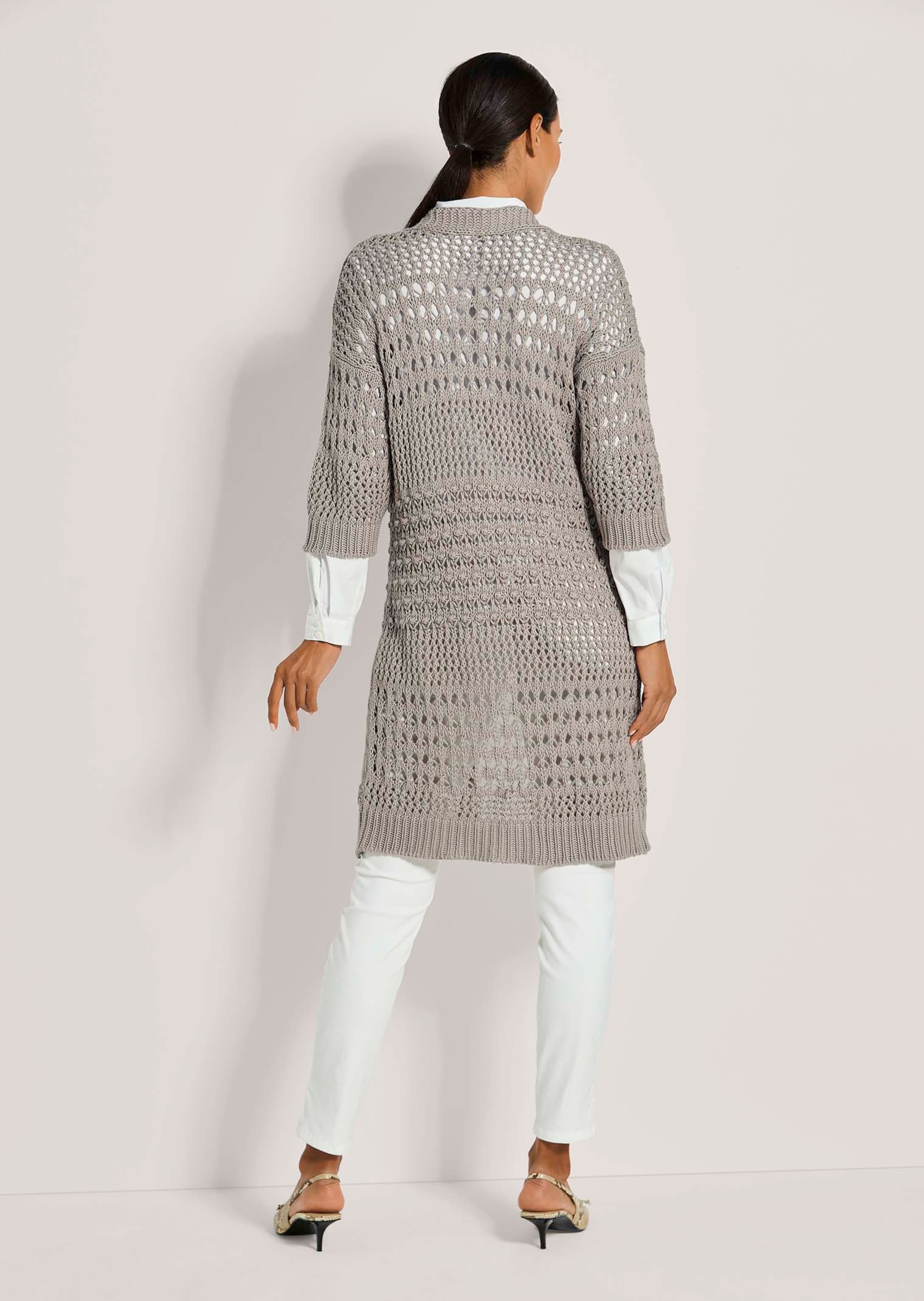 MADELEINE Strickjacke »Strickjacke Lange Strickjacke mit Ajour-Muster«