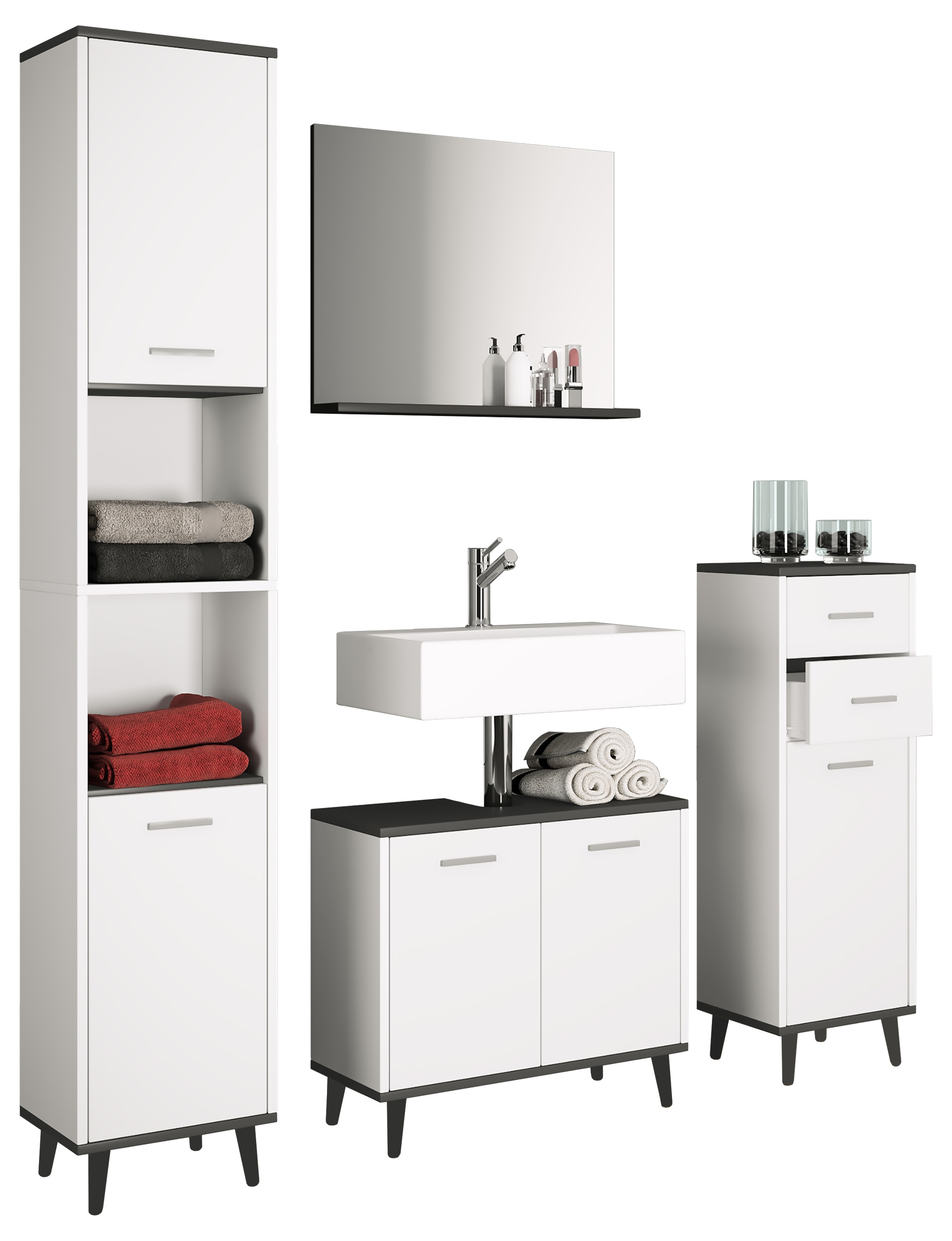 VCM Waschbeckenschrank "Holz Badmöbel Badunterschrank Waschbecken Landos" 1 günstig online kaufen