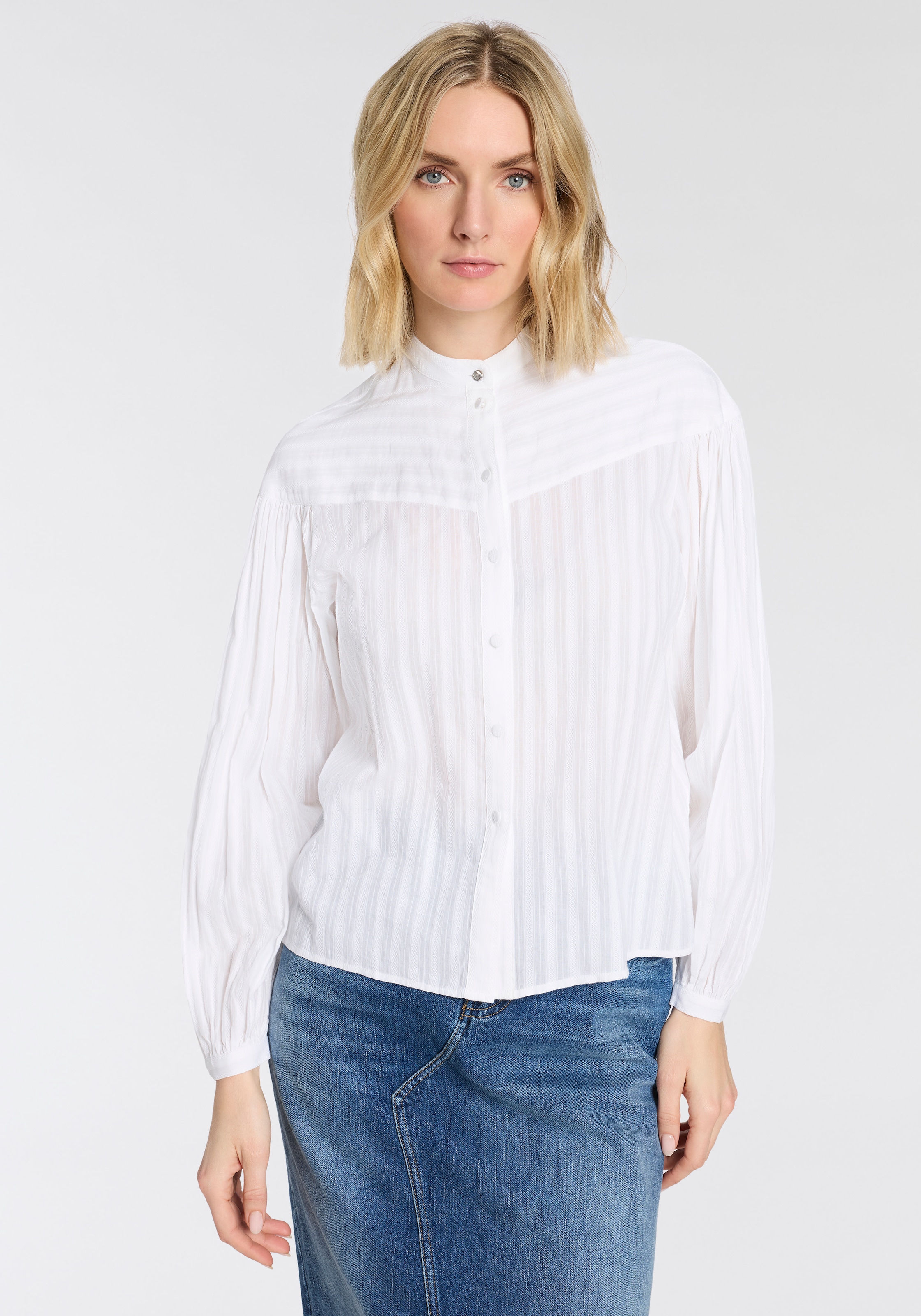 BOSS ORANGE Langarmbluse "Bilmant Premium Damenmode" mit Knopfleiste und ku günstig online kaufen