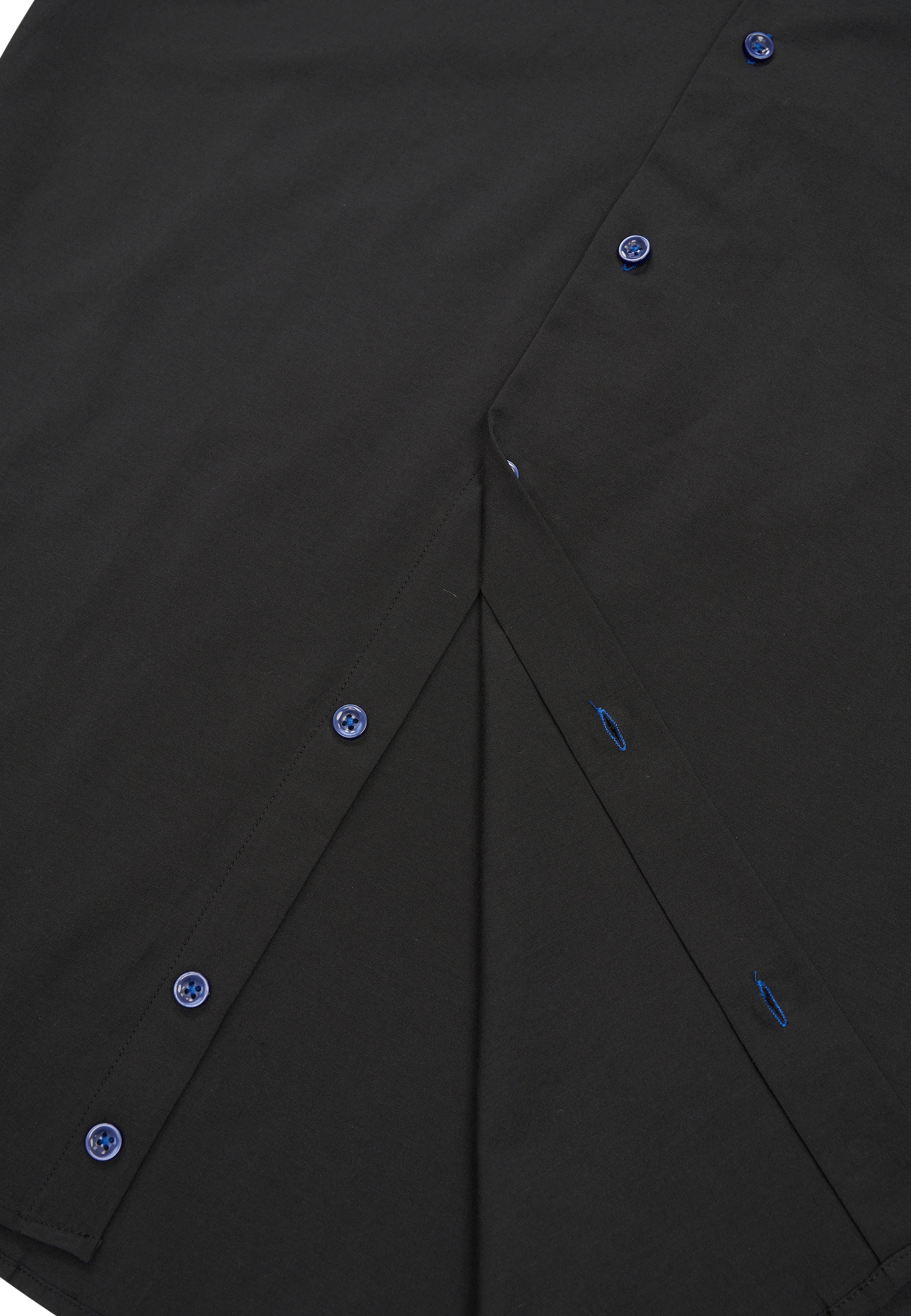 Langarmhemd RUSTY NEAL, Herren, Gr. 4XL, EURO-Größen, schwarz (schwarz, blau), 60% Baumwolle, 37% Polyester, 3% Elasthan, unifarben, Hemden, mit Krawatte 3