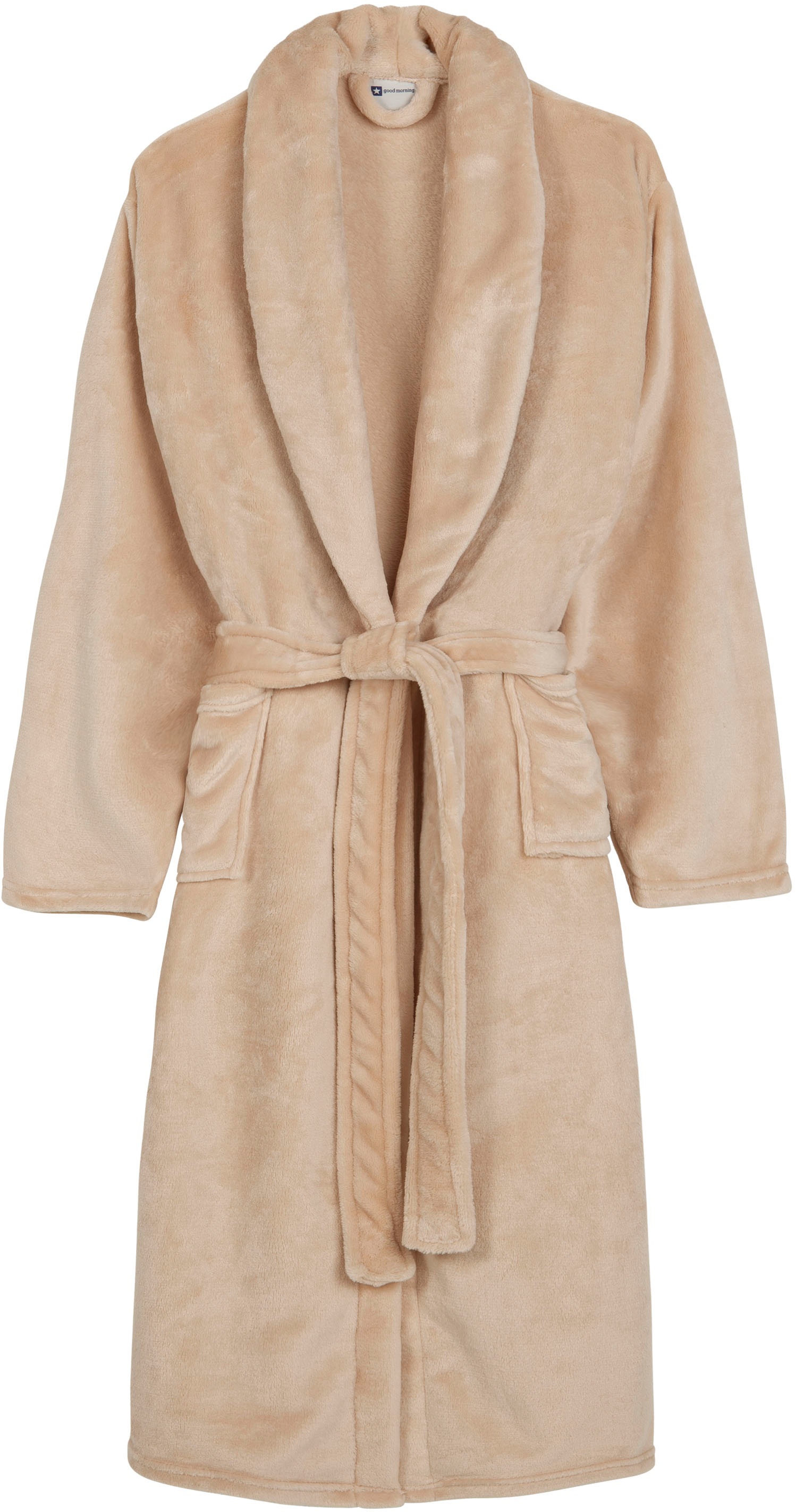 good morning Bademantel "Good morning Bathrobe uni" Packung, 1x Bademantel, 1 Stk. Schalkragen, Gürtel, Taschen, Damen & Herren, Velours, Glanz