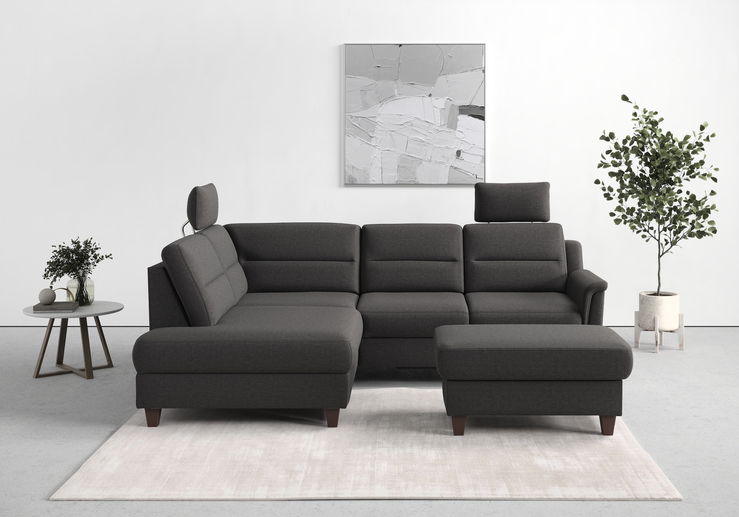 sit&more Ecksofa "Farö L-Form" inklusive Federkern, wahlweise mit Schlaffunktion und Bettkasten