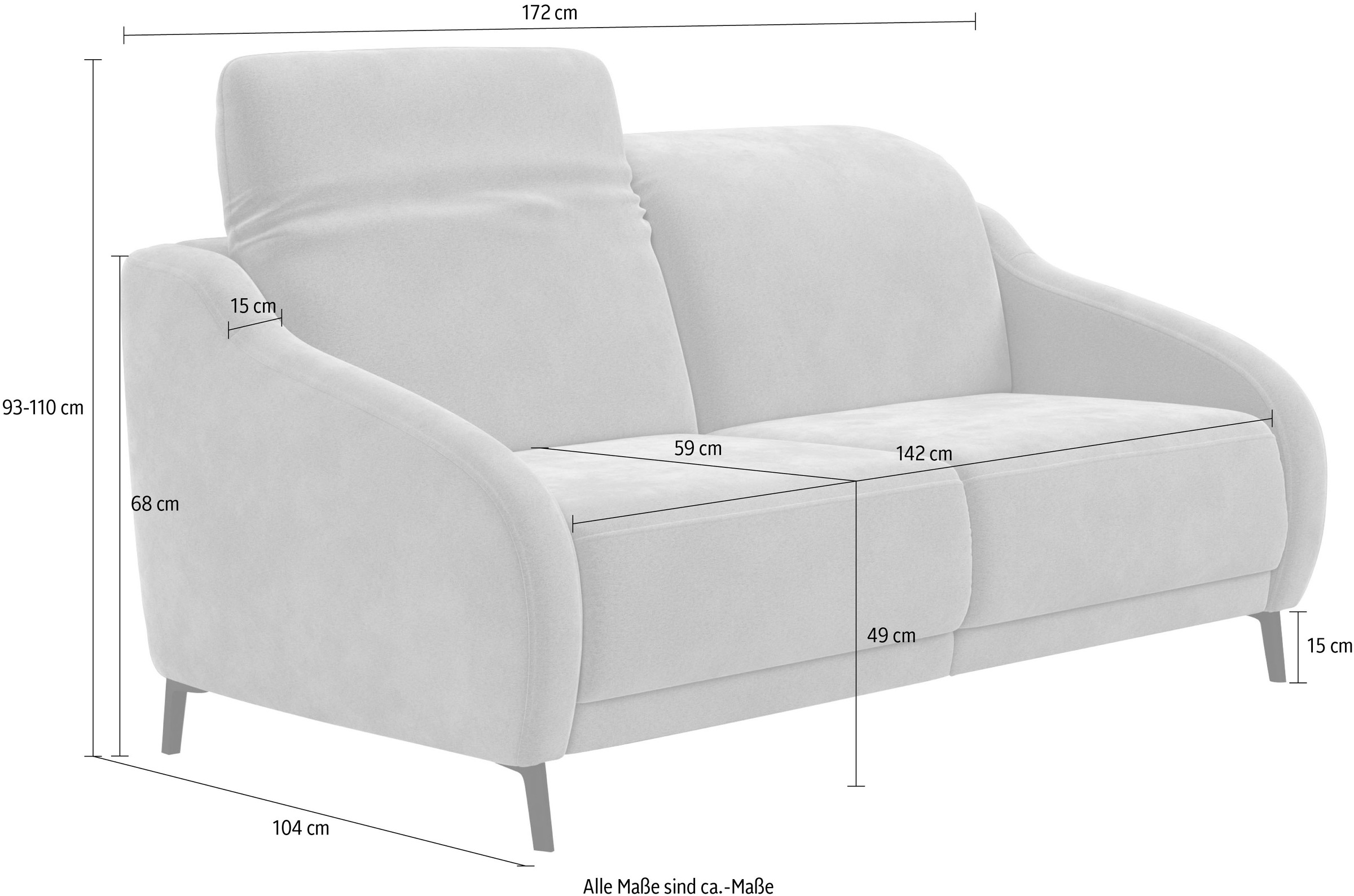 sit&more 2,5-Sitzer »Blues«, wahlweise mit Klapptisch und USB