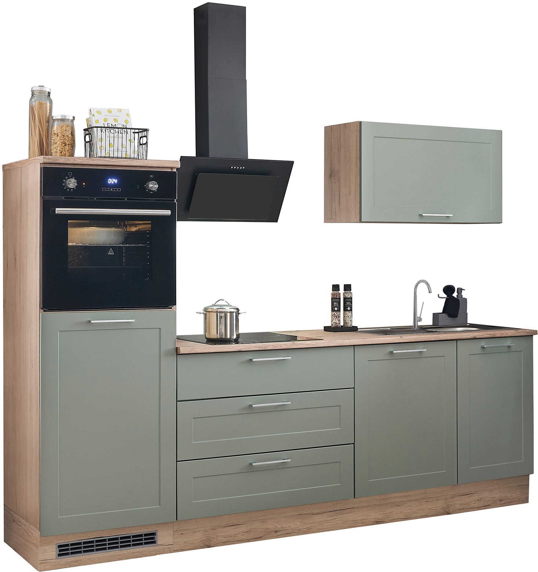 Küchenzeile »Marsi«, Breite 260 cm, wahlweise mit E-Geräten, mit Soft-Close-Funktion