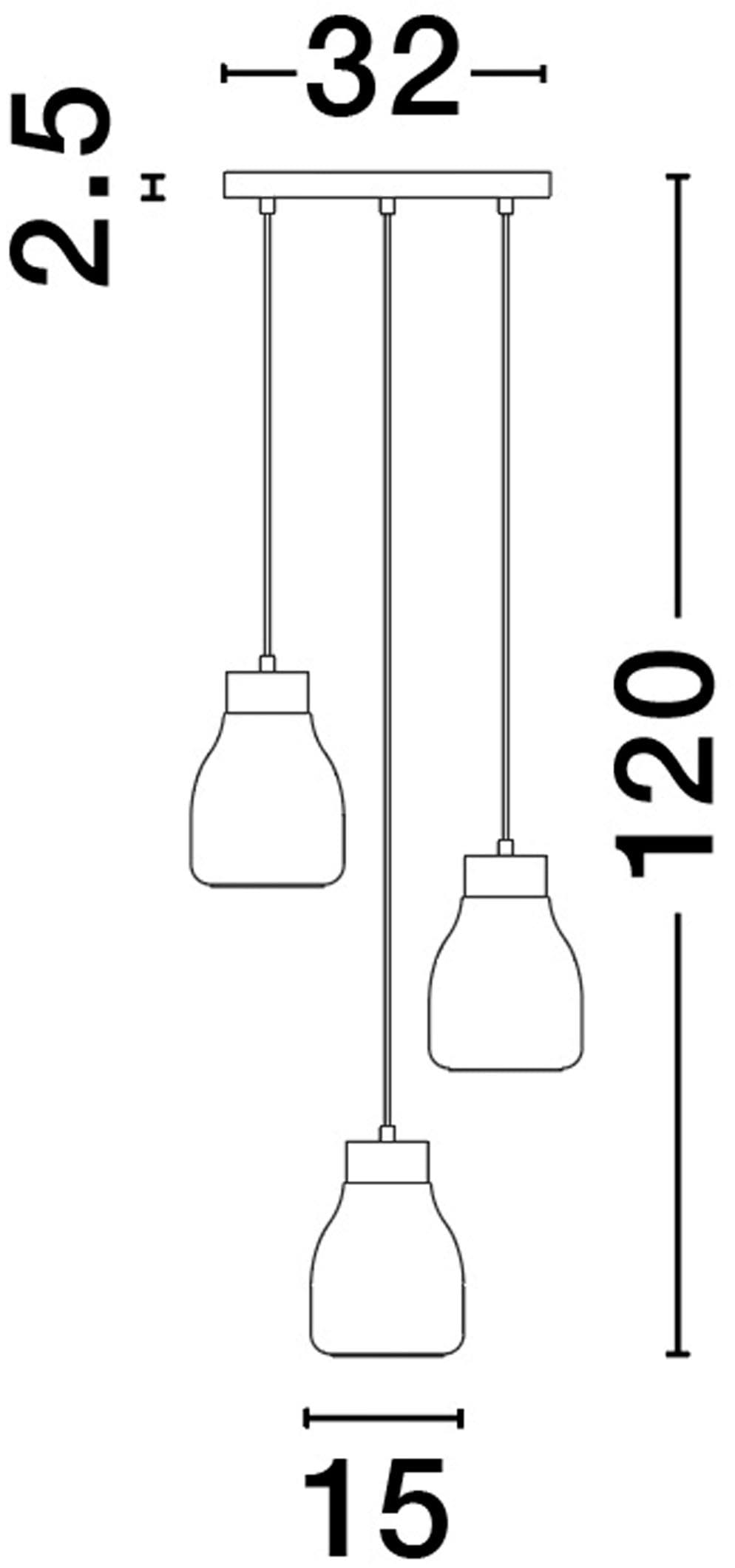 Nova Luce Pendelleuchte »BLACU«, 3 flammig