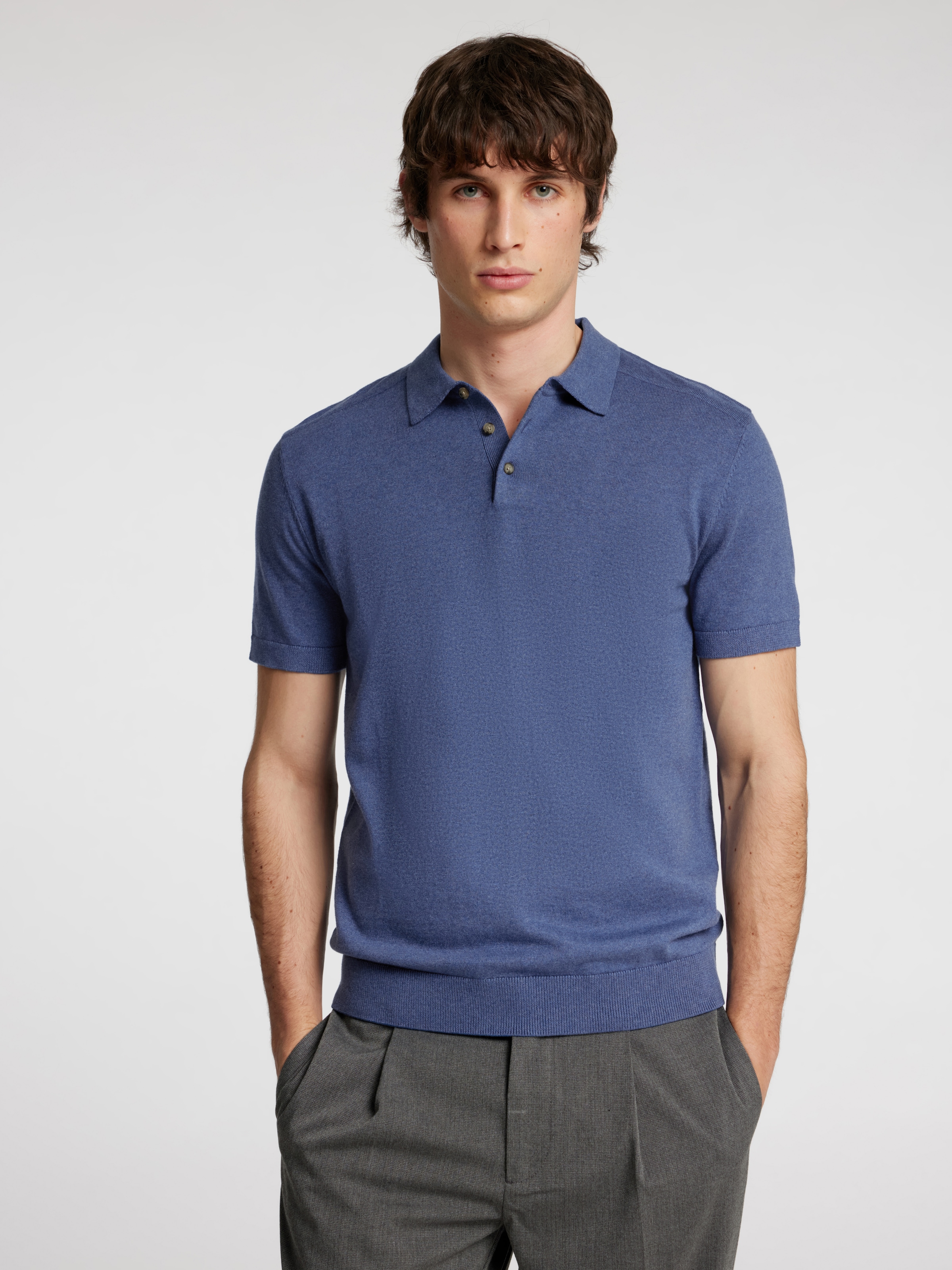 SELECTED HOMME Poloshirt "SLHBERG SS KNIT POLO NOOS" günstig online kaufen