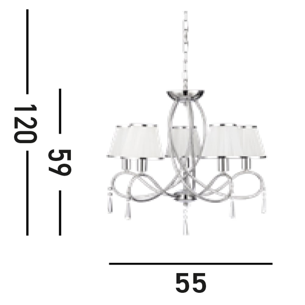 Searchlight Kronleuchter »Hängeleuchte Simplicity, 5-flammig«, 5 flammig, Leuchtmittel E14 | ohne Leuchtmittel, Elegante Optik