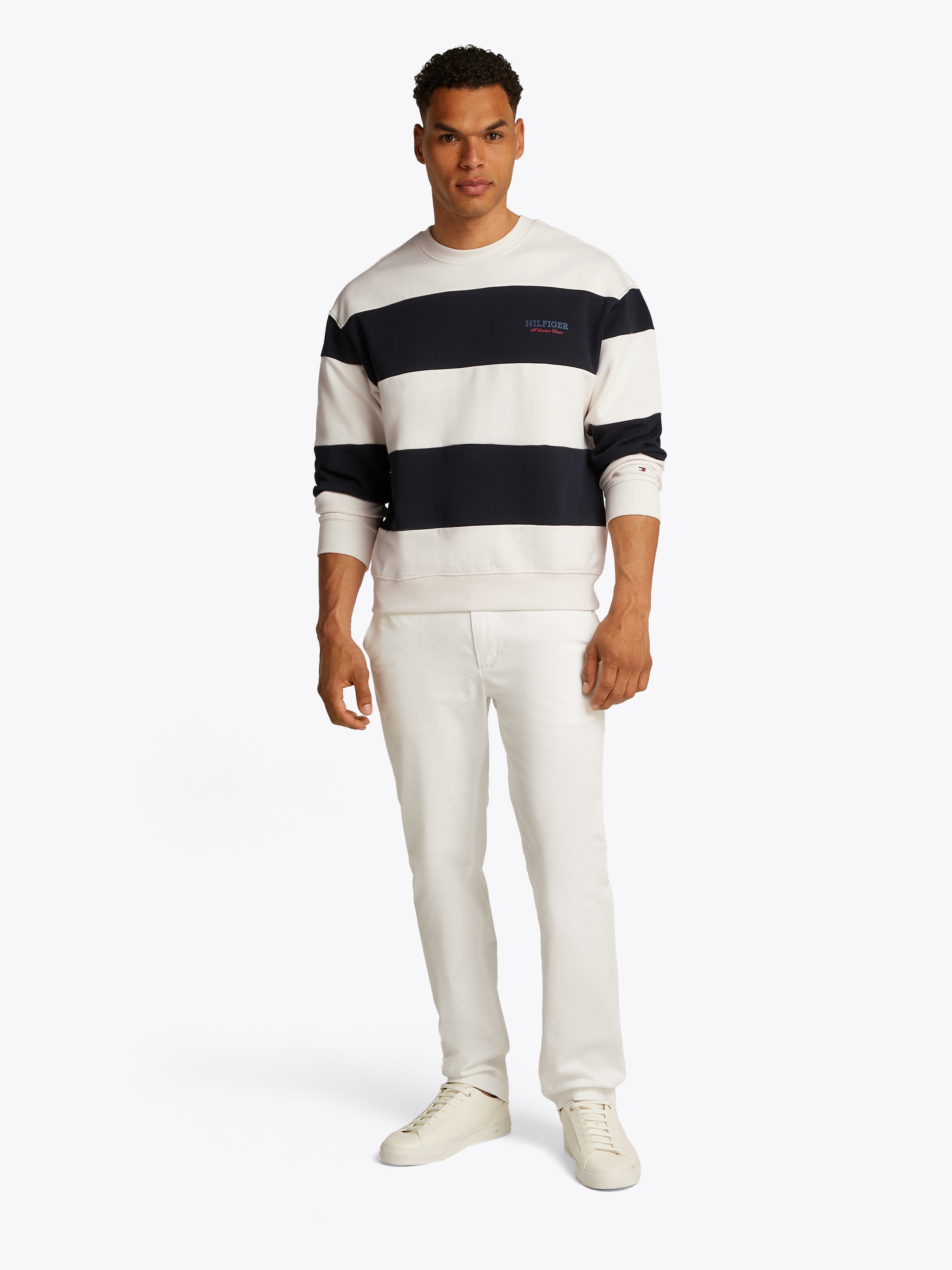 Tommy Hilfiger Sweatshirt »MONOTYPE STRIPE SWEATSHIRT«, mit großen Blockstreifen