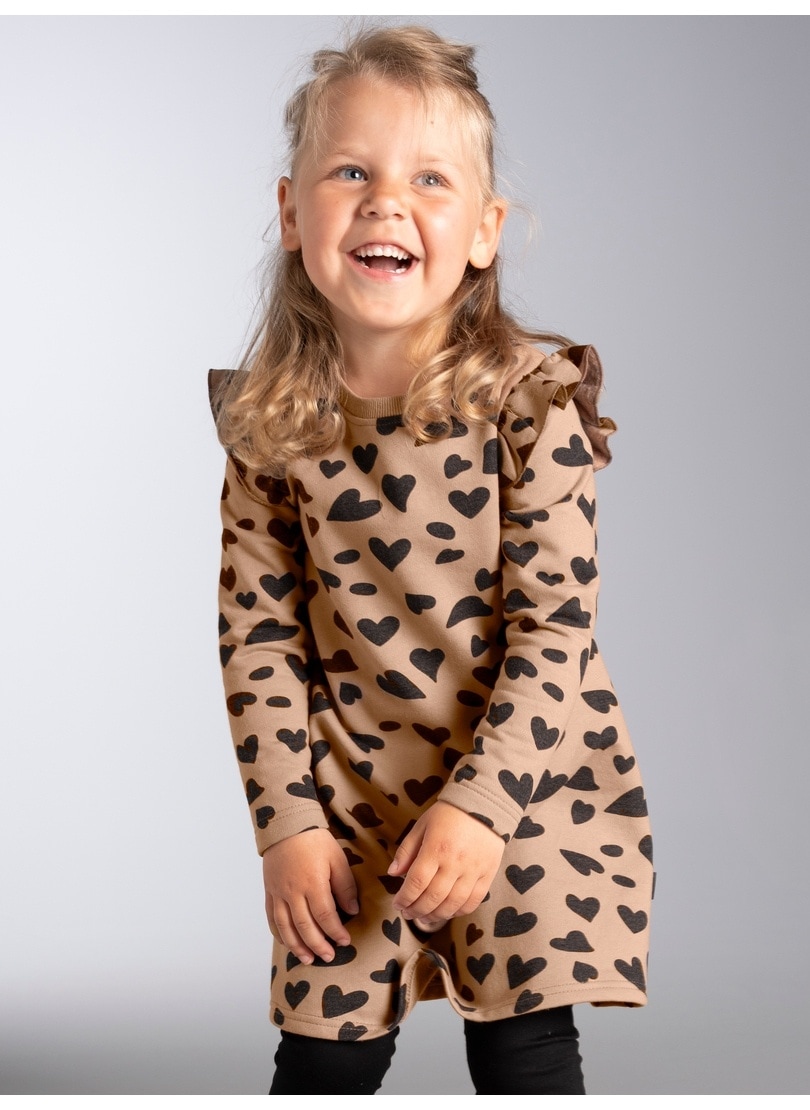 Trigema Jerseykleid "TRIGEMA Kleid mit Rüschen und Herzmotiv" 1 tlg.