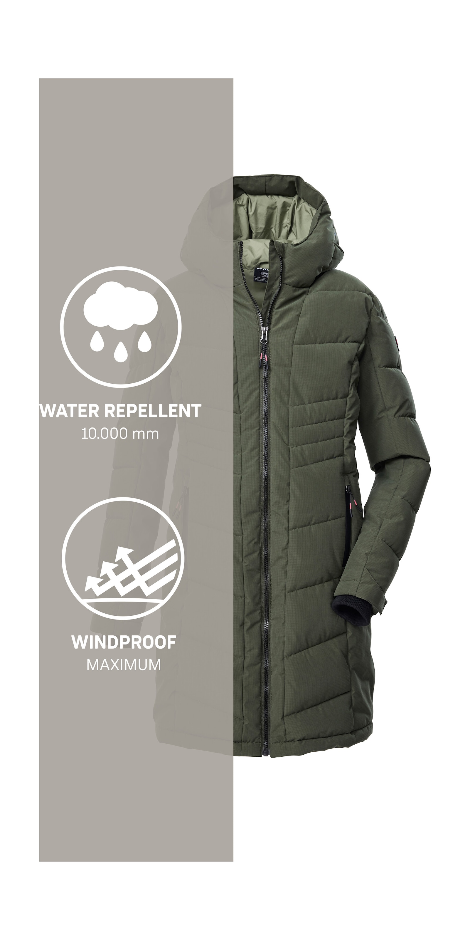 Killtec Steppmantel »KOW 219 GRLS QLTD CT«, Winddichter, wasserabweisender Mantel mit 10.000 mm Wassersäule