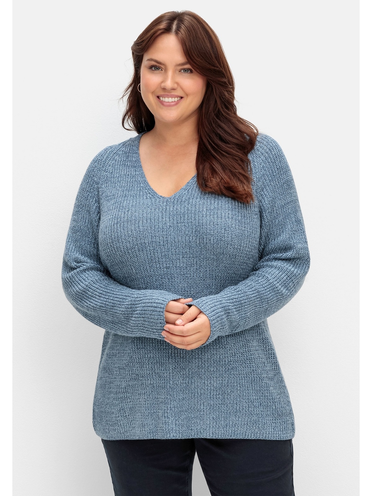 Sheego V-Ausschnitt-Pullover »Große Größen«, mit Kaschmir, in leichter A- Linie online kaufen | BAUR