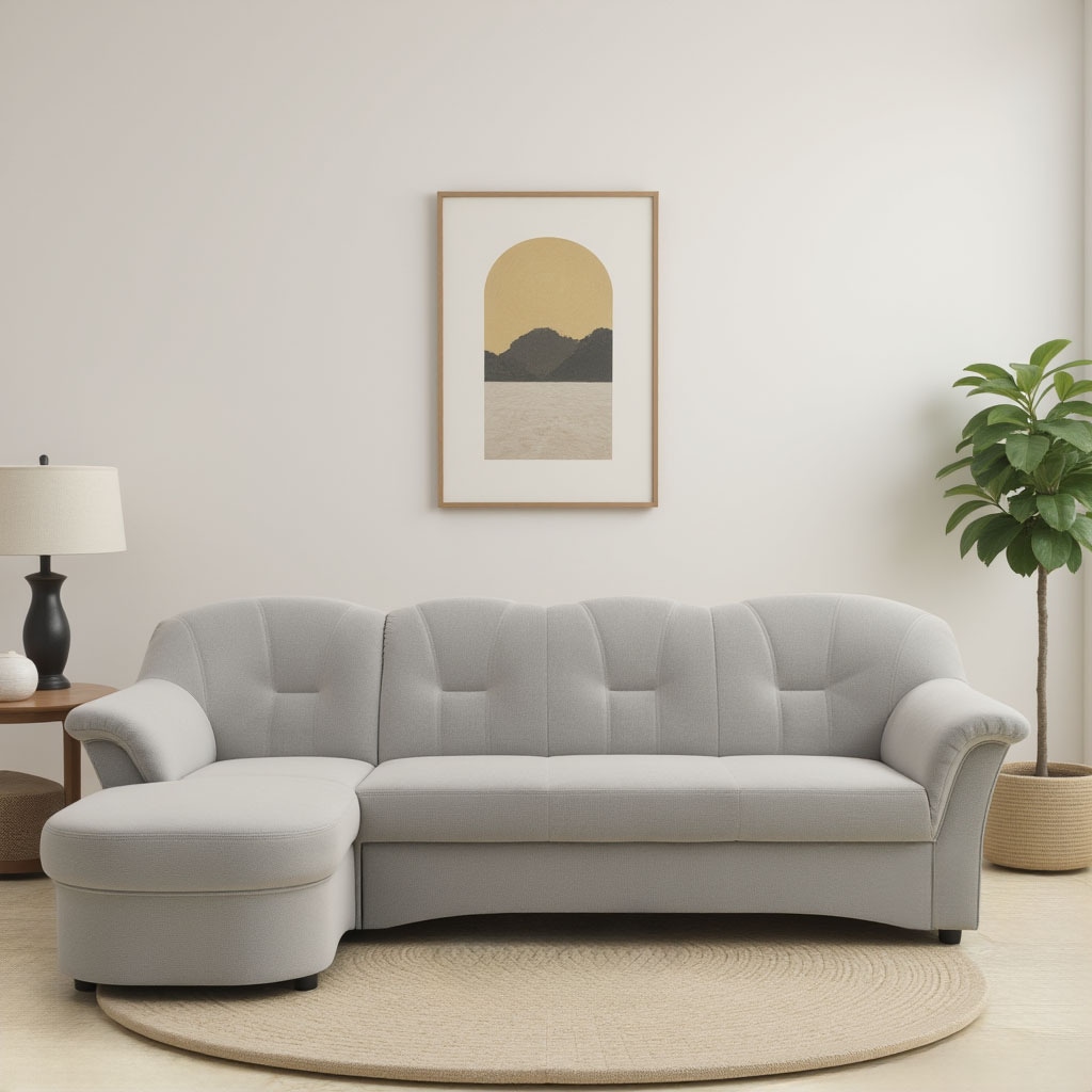 DOMO collection Ecksofa "FLORES Schlafsofa, 233x142x86 cm, L-Form" whlw. mit Bettfunktion, whlw. mit Federkern