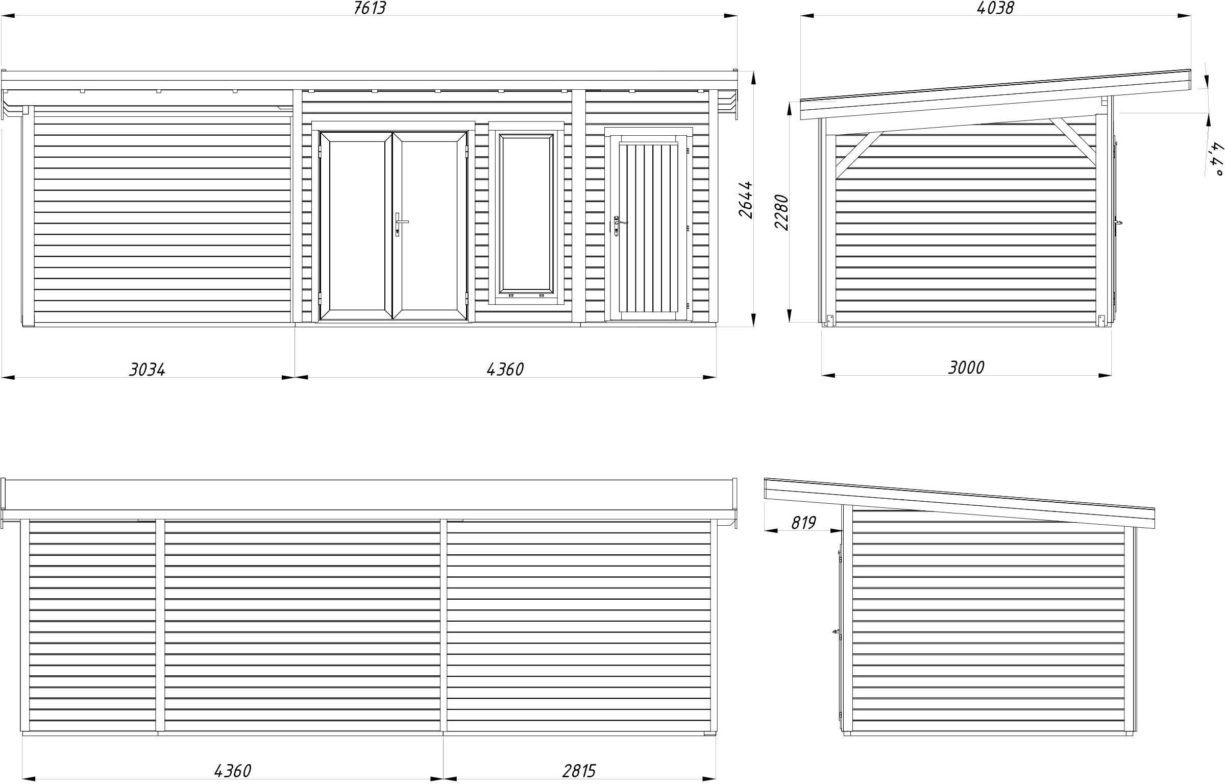 Palmako Gartenhaus »Aurelia 12,4+7,9 m²«