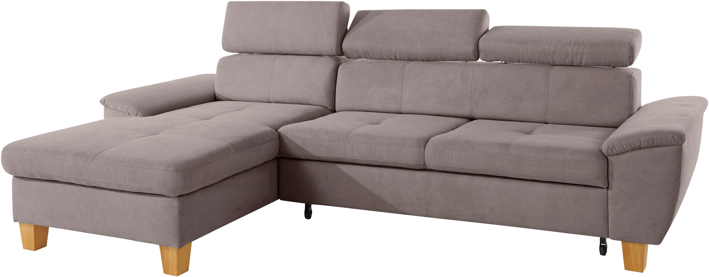 exxpo - sofa fashion Ecksofa »Enya, aufwendige Detailverarbeitung, hoher Sitzkomfort, bequem, L-Form«, inkl. Kopfteilverstellung, wahlweise mit Bettfunktion und Bettkasten