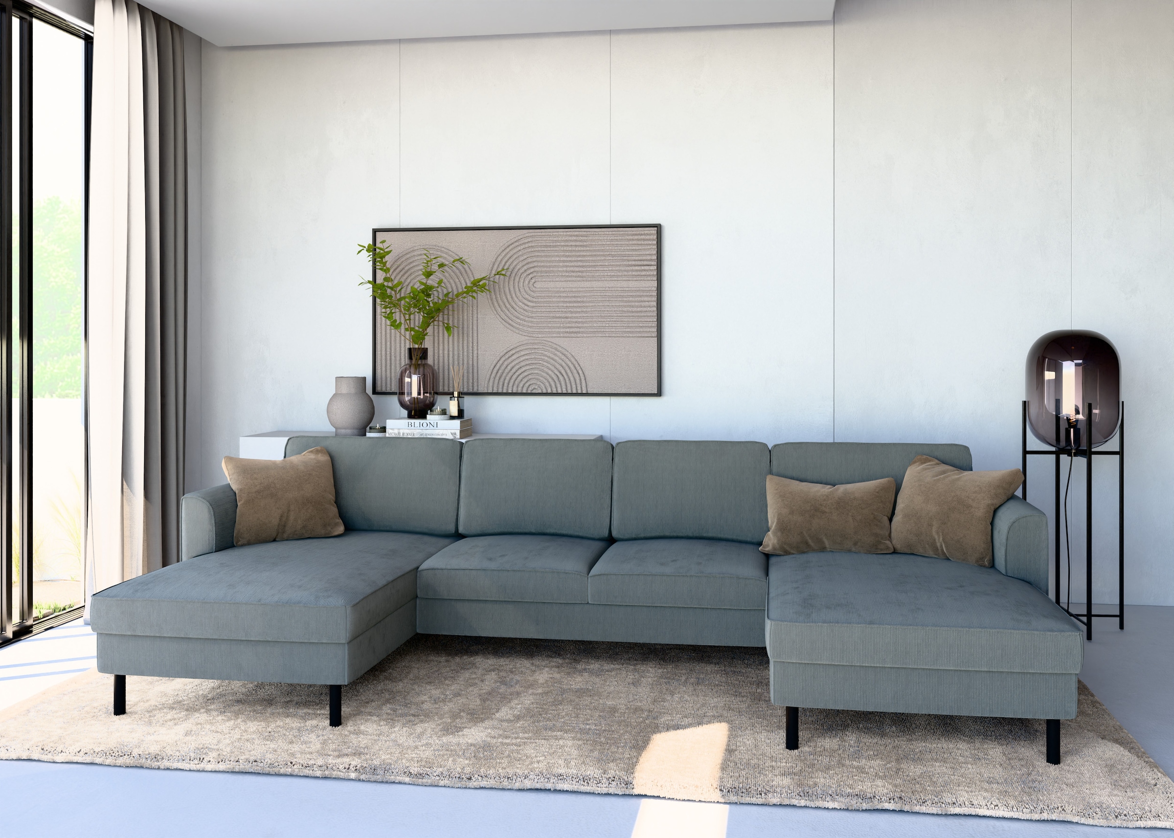 Home affaire Wohnlandschaft "Booster II, whlw. mit Schlaffunktion & Bettkas günstig online kaufen