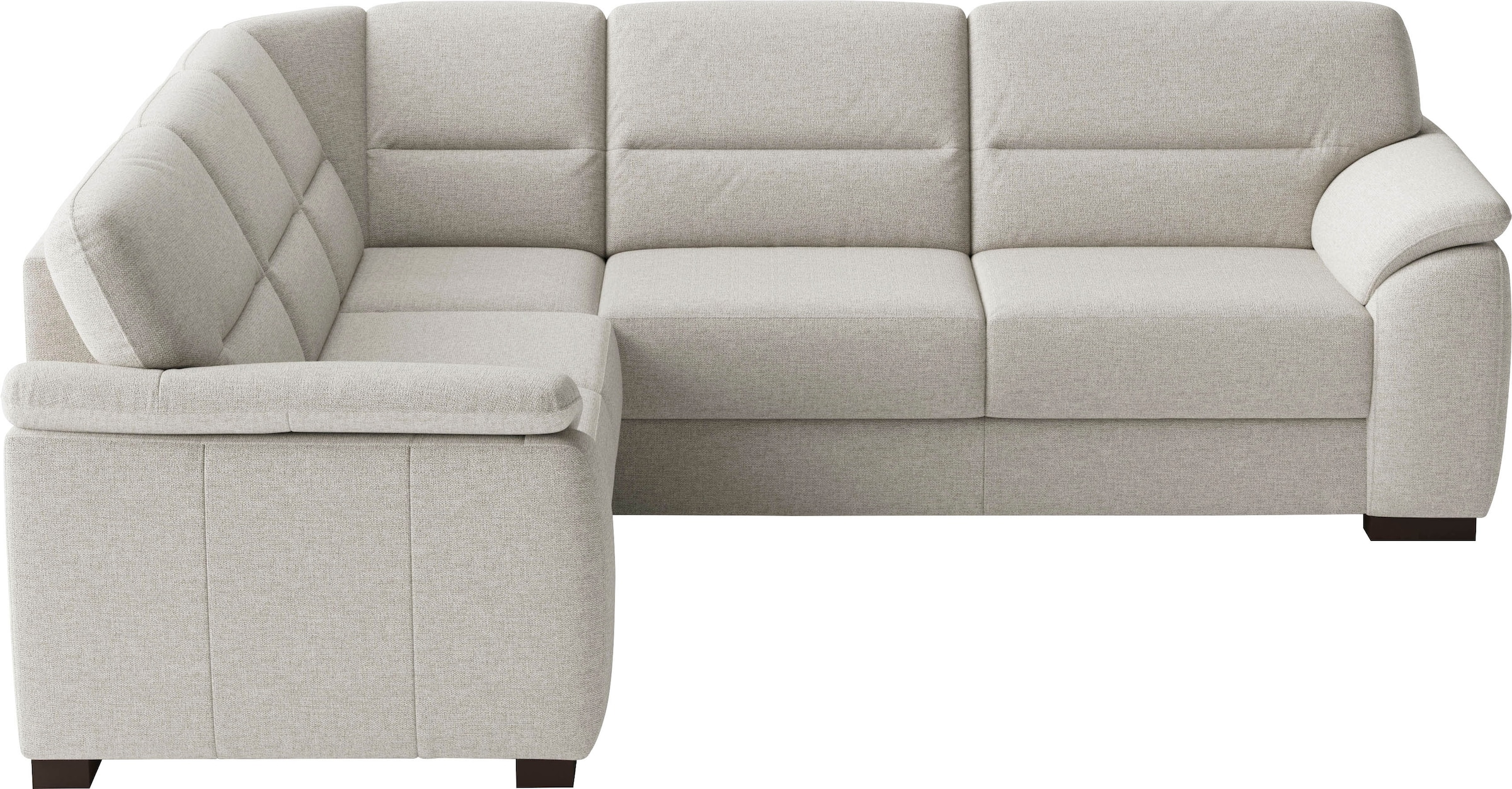 sit&more Ecksofa "Montego L-Form, B: 256 cm, große Stoffauswahl, Komfortsitzhöhe 46 cm" optional Schlaffunktion und Schubkasten mit Stauraum