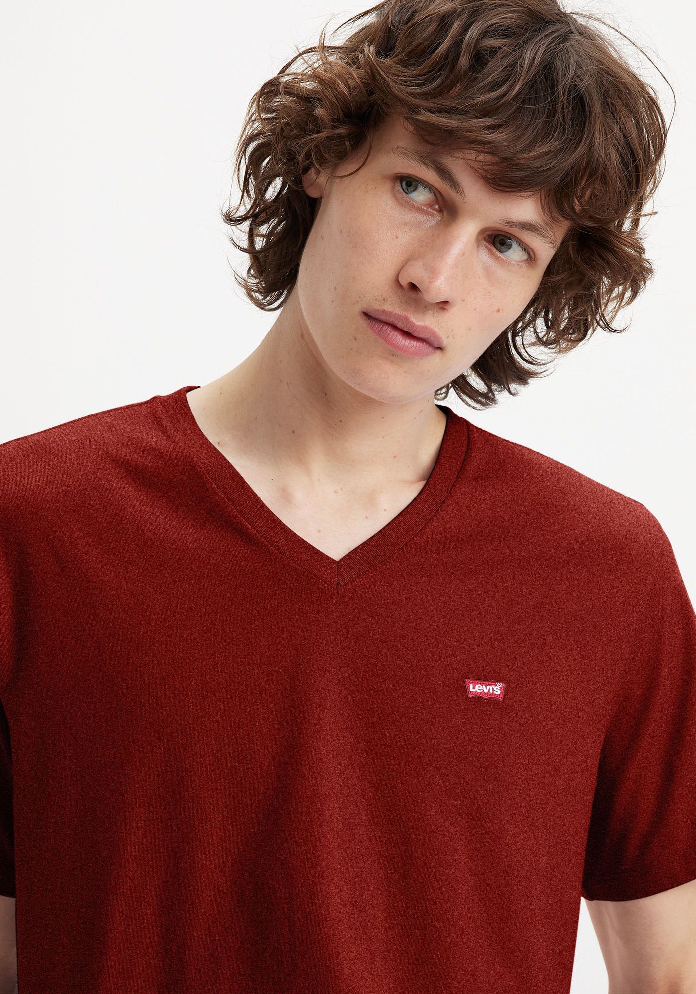 Levi's® V-Shirt »LE ORIGINAL HM VNECK«, mit Logostickerei