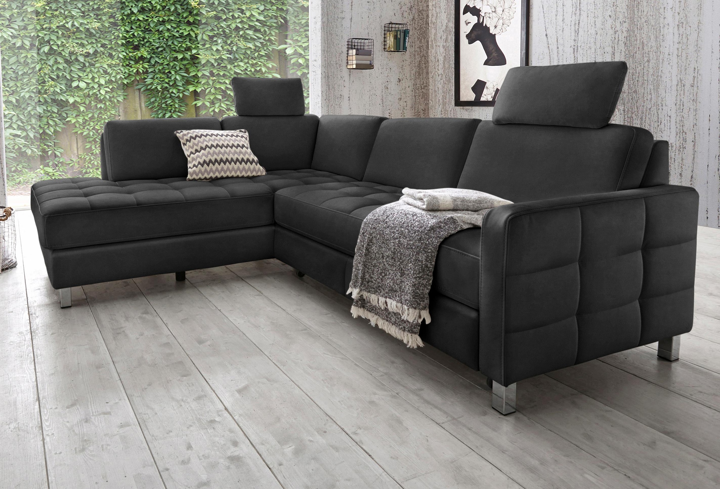 sit&more Ecksofa "Pablo L-Form", wahlweise mit Bettfunktion